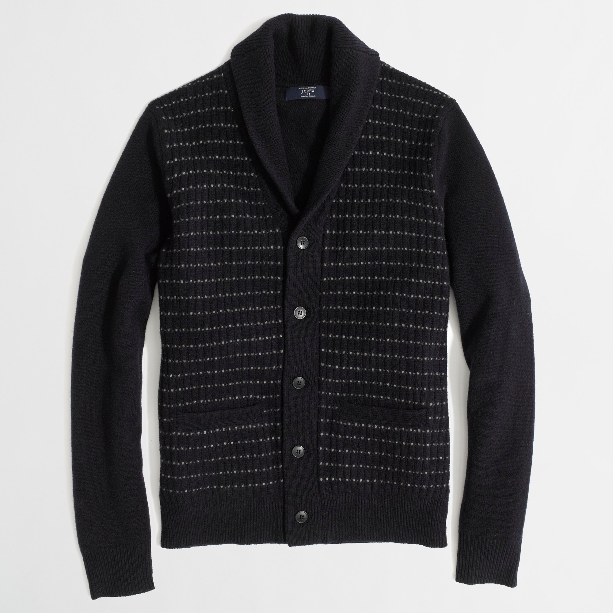 Factory lambswool dotted shawlcollar cardigan Factory