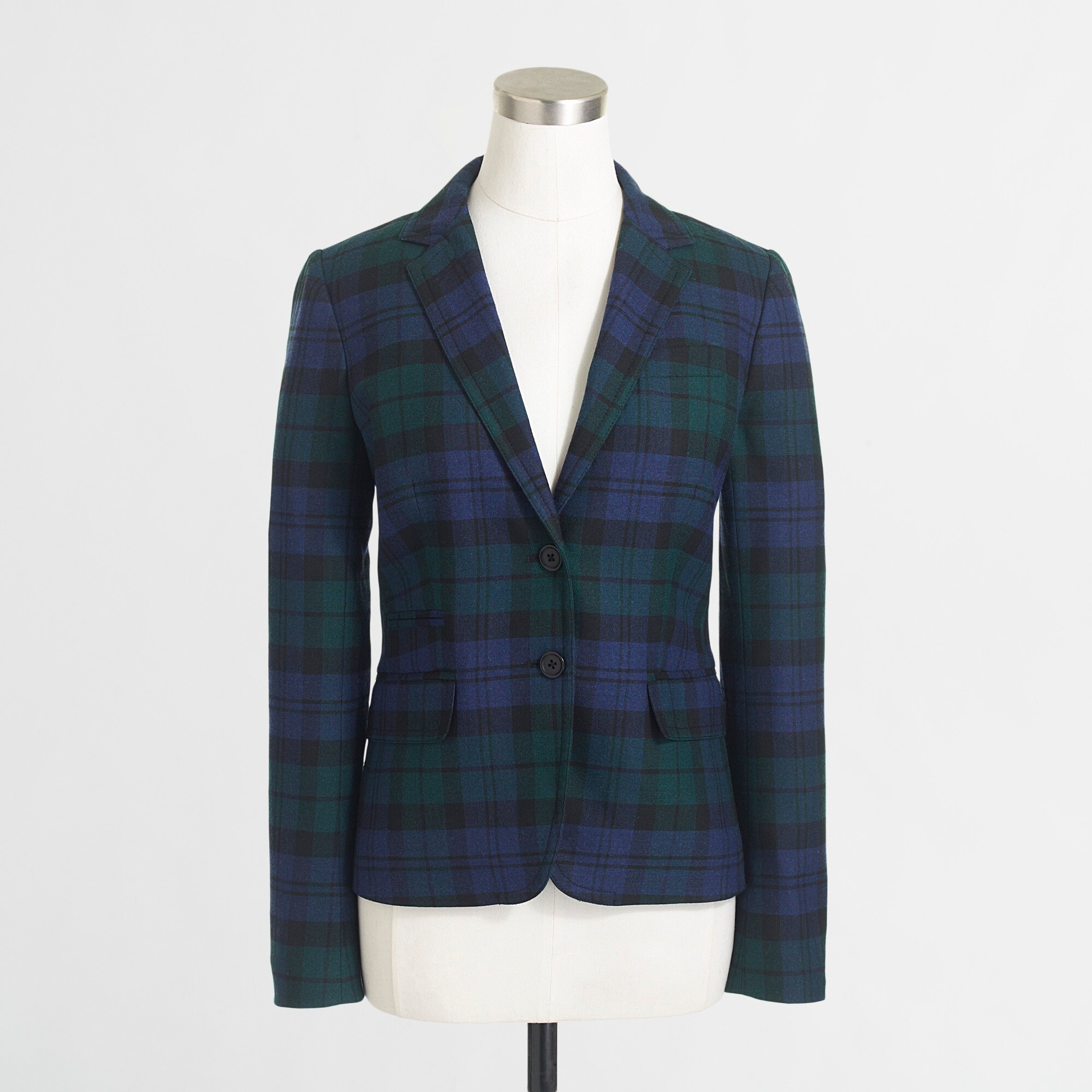 j crew black watch plaid dress