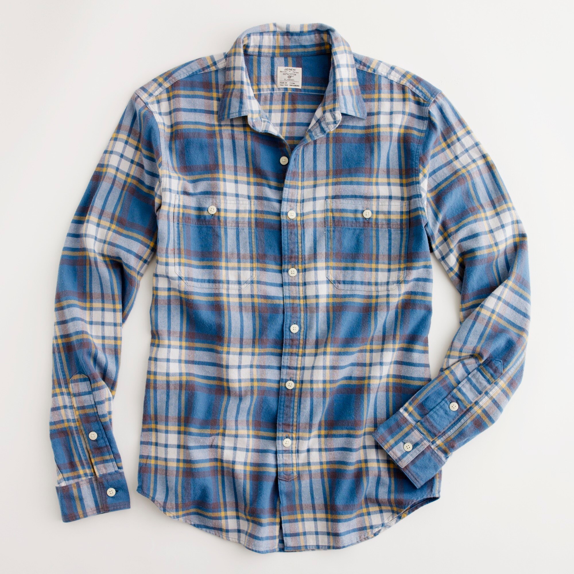 Factory flannel workshirt in multi plaid : | Factory