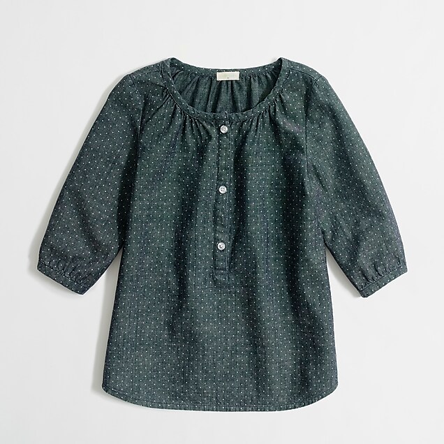Factory girls' dotted chambray poet blouse : FactoryGirls shirts & tops ...