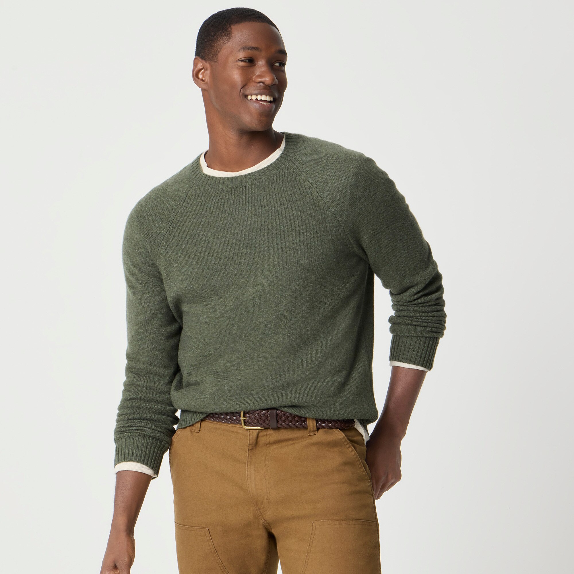 Crewneck sweater in supersoft lambswool blend