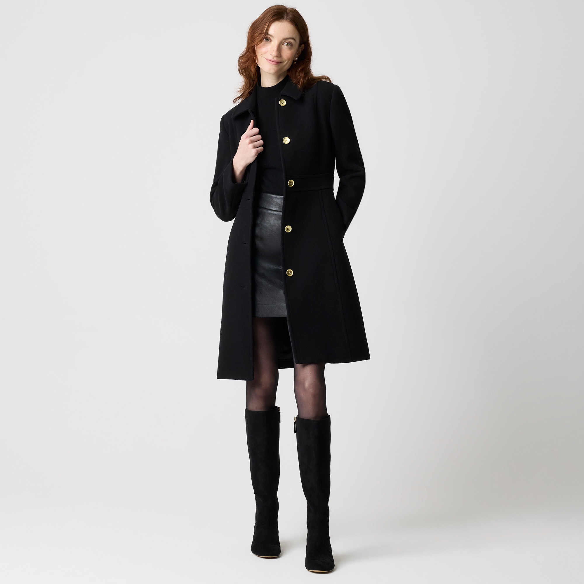 Wool-blend lady day coat