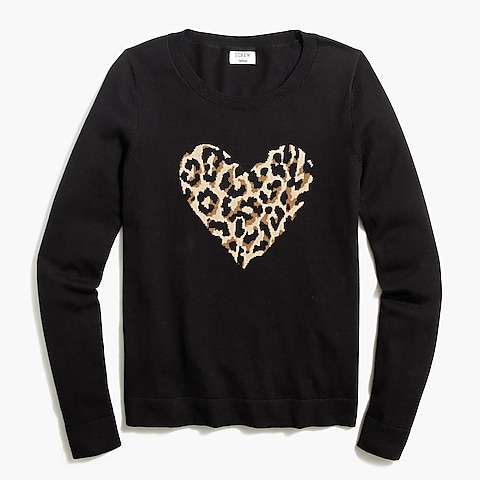 Leopard-heart Teddie sweater
