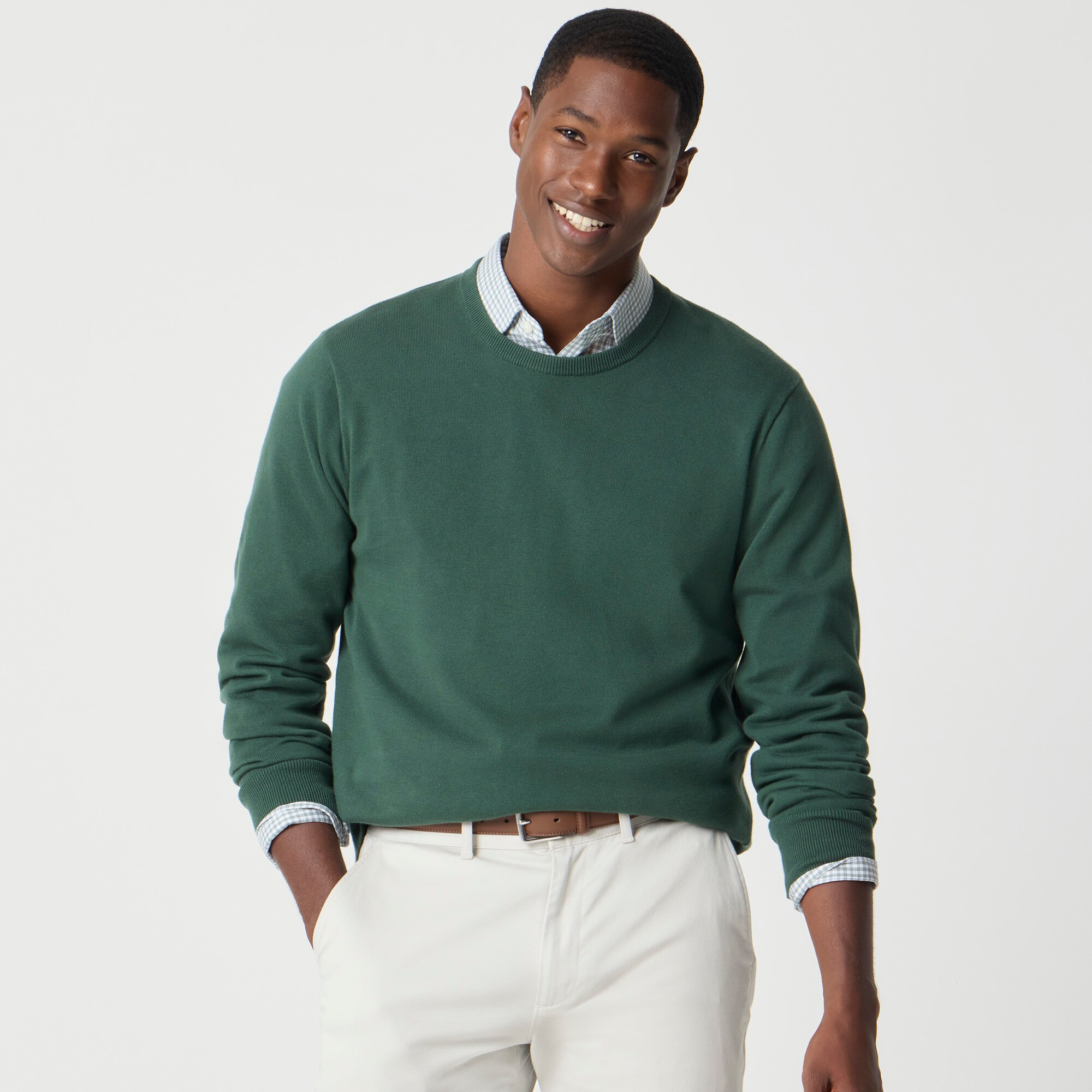 Cotton crewneck sweater-tee