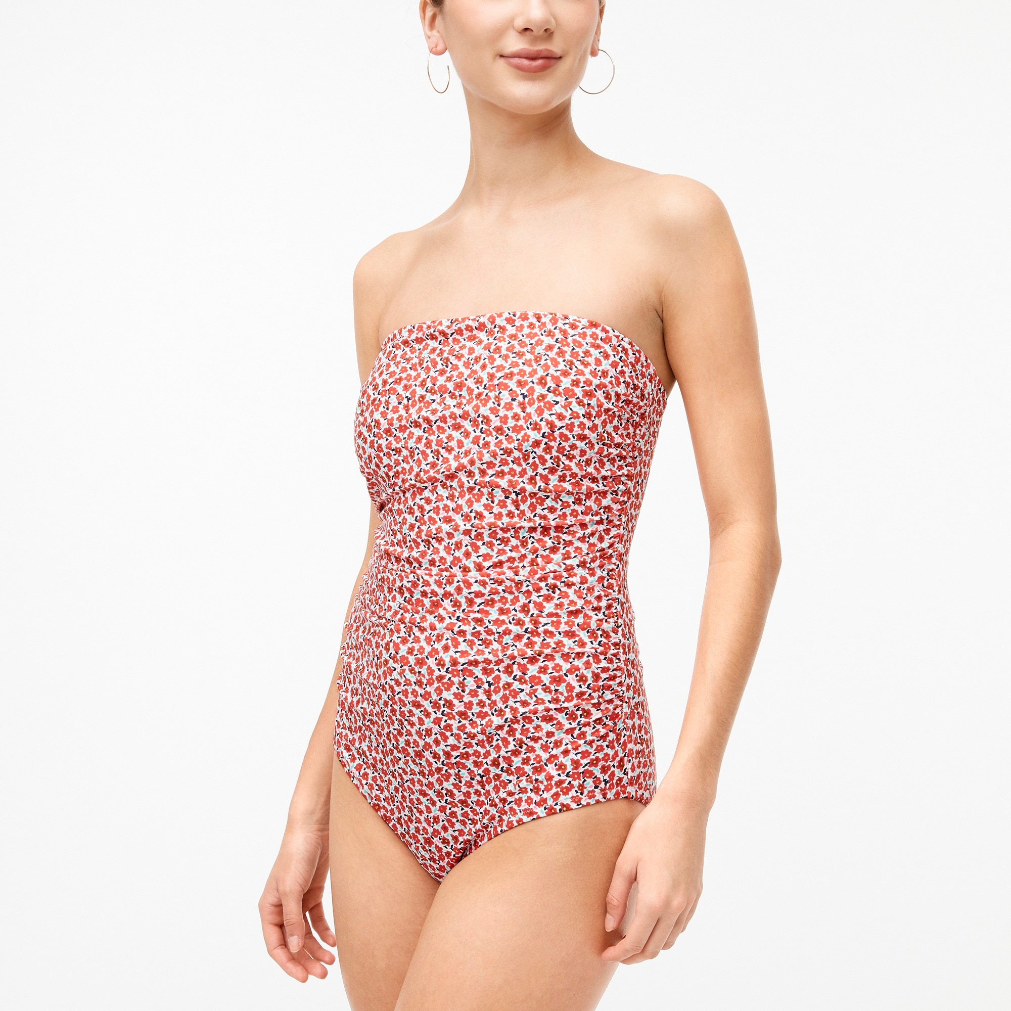 Floral Strapless One Piece Swimsuit From J Crew Factory Accuweather Shop