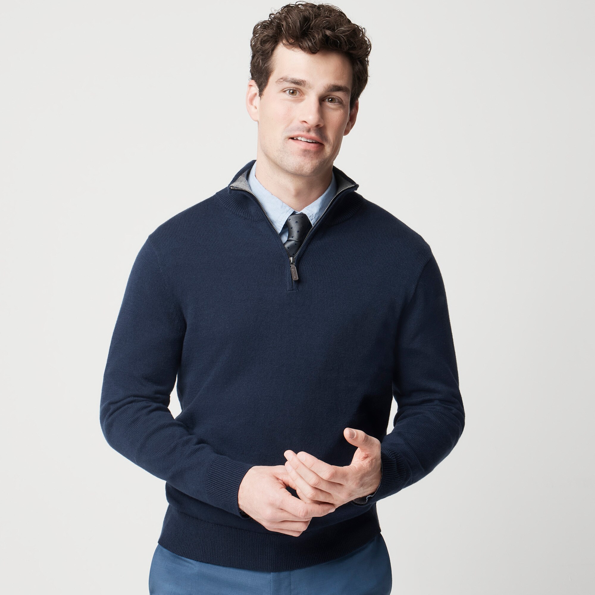 Cotton half-zip sweater