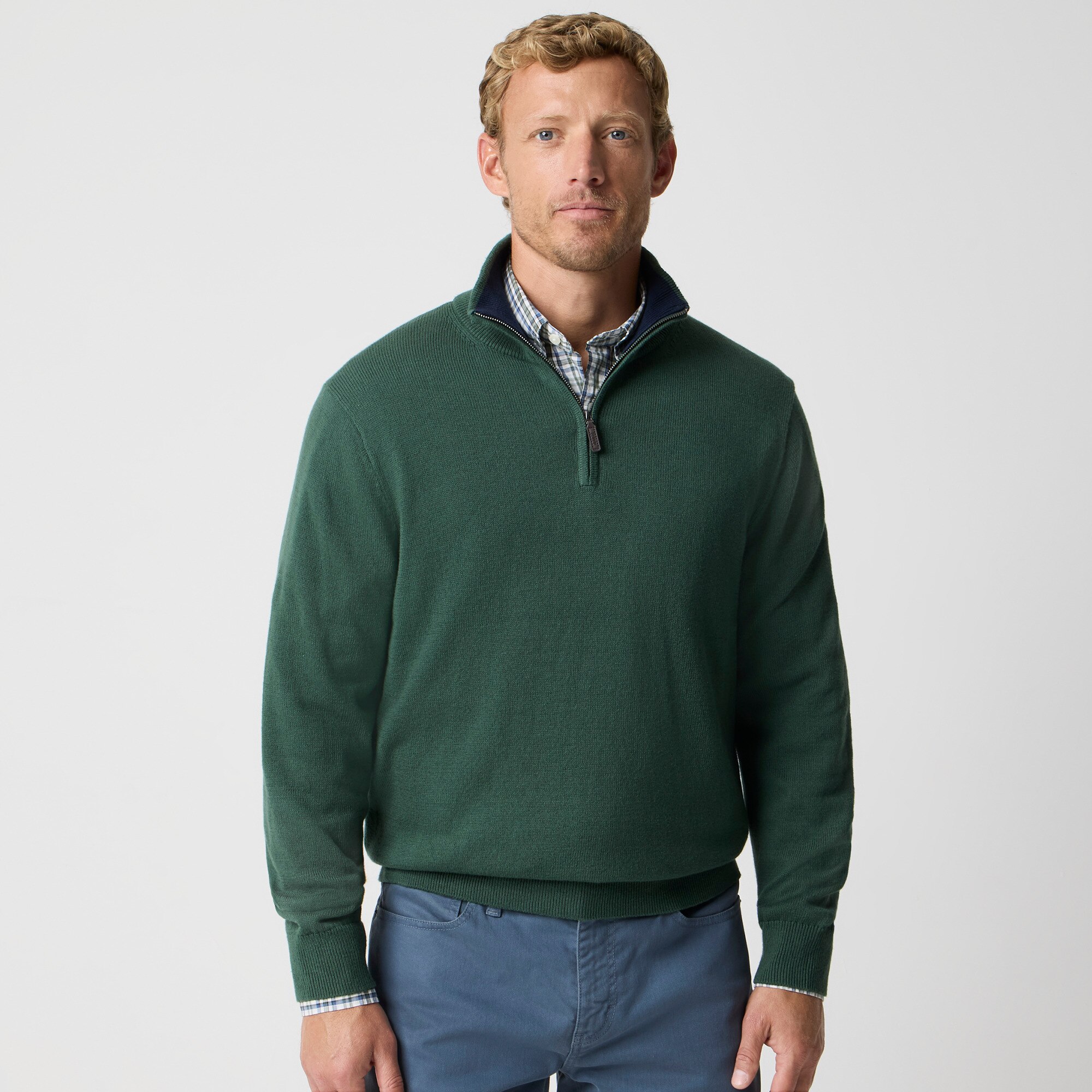 Cotton half-zip sweater