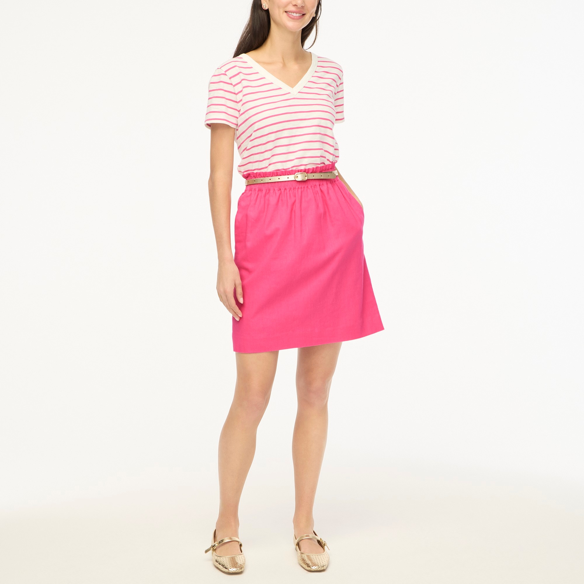 Linen-cotton blend city skirt 40$