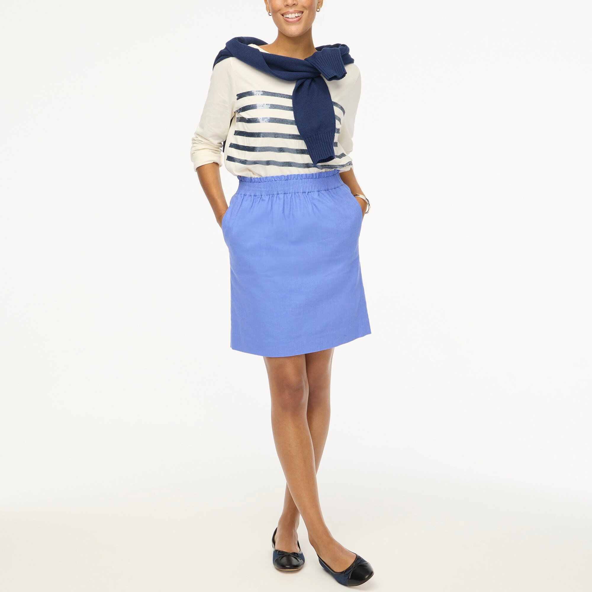 Linen-cotton blend city skirt 50$