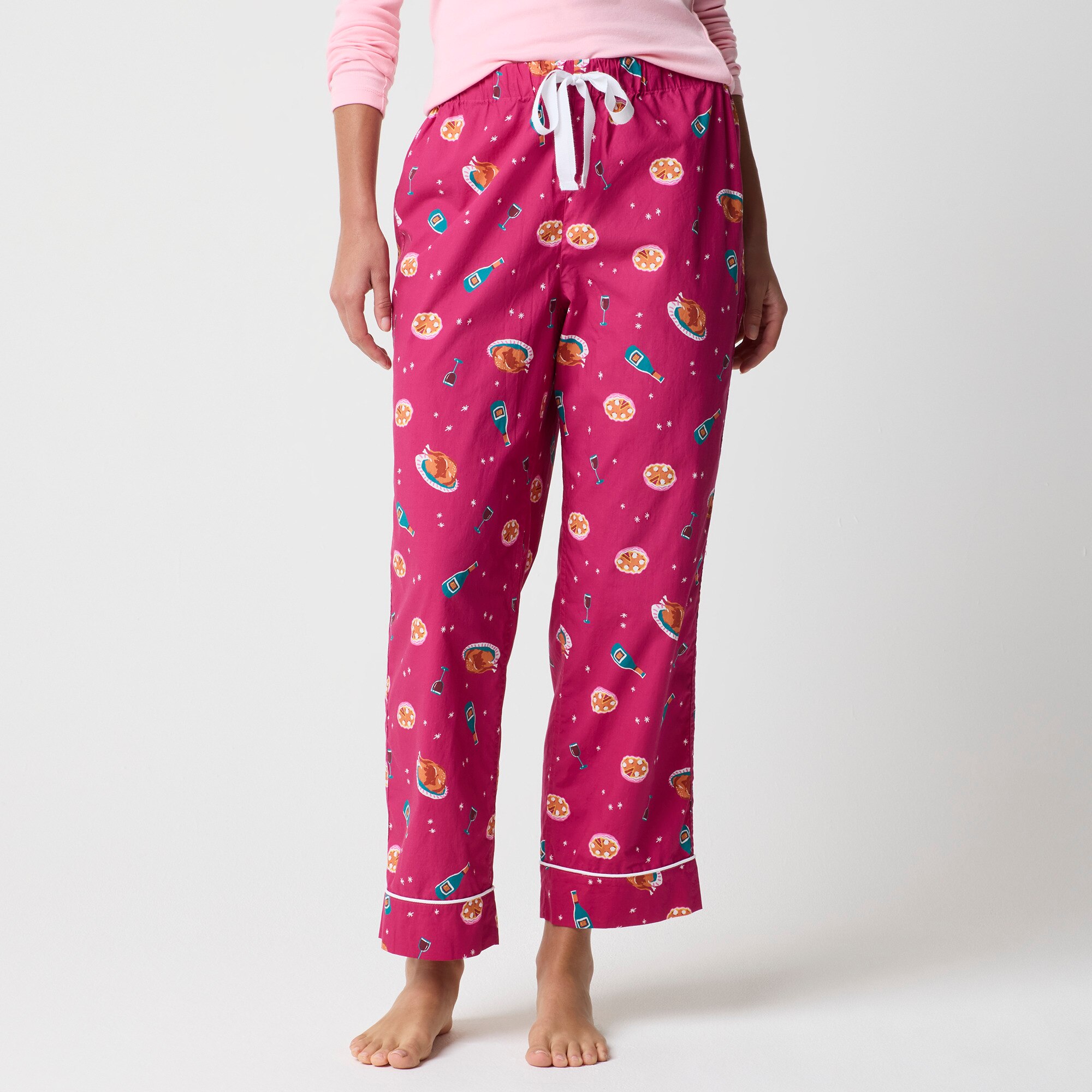 Cropped cotton pajama pant