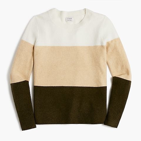 Colorblock crewneck sweater in extra-soft yarn