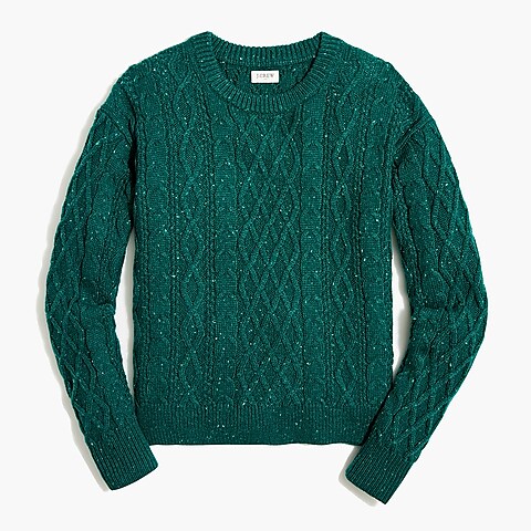 Donegal cable crewneck sweater
