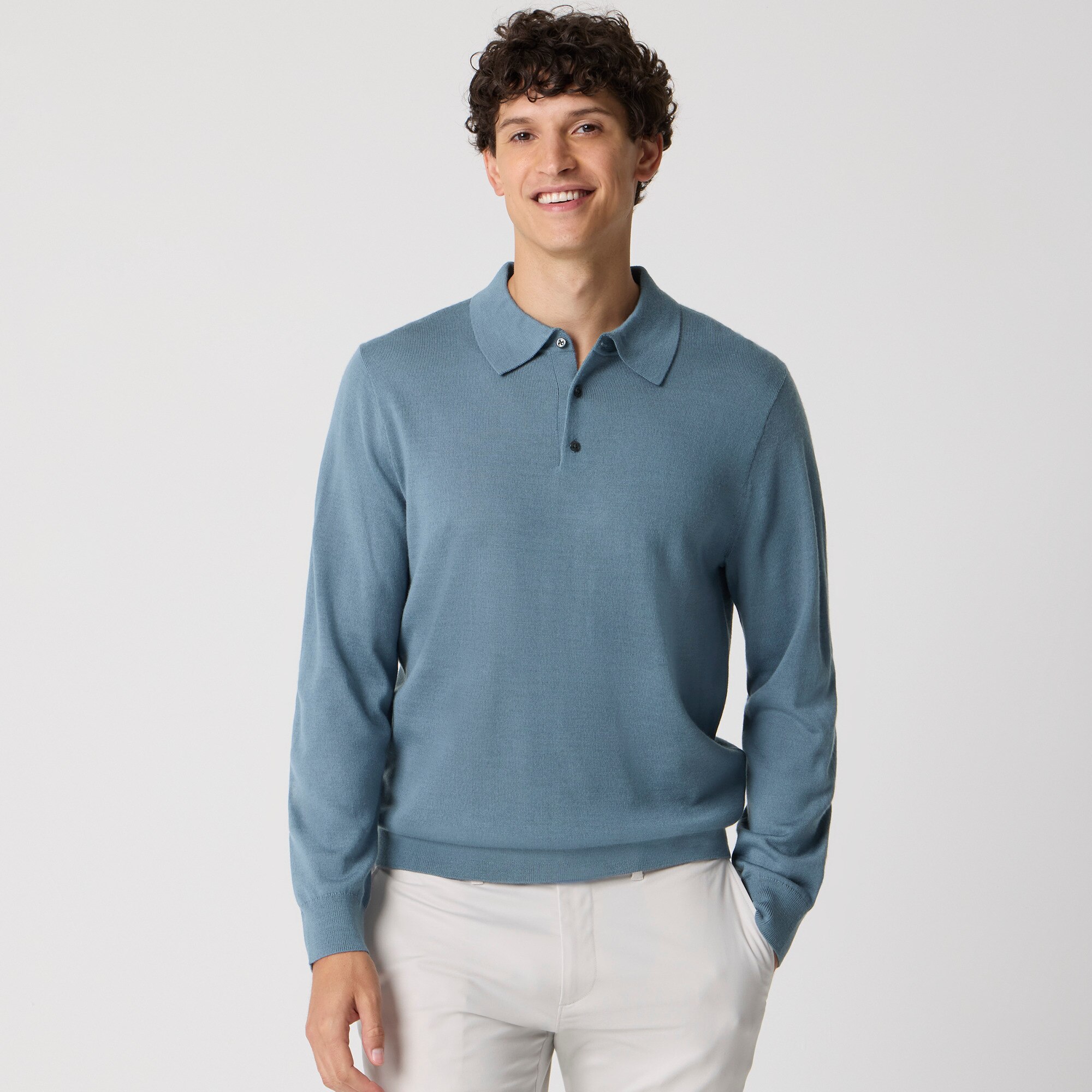 Merino wool-blend sweater-polo