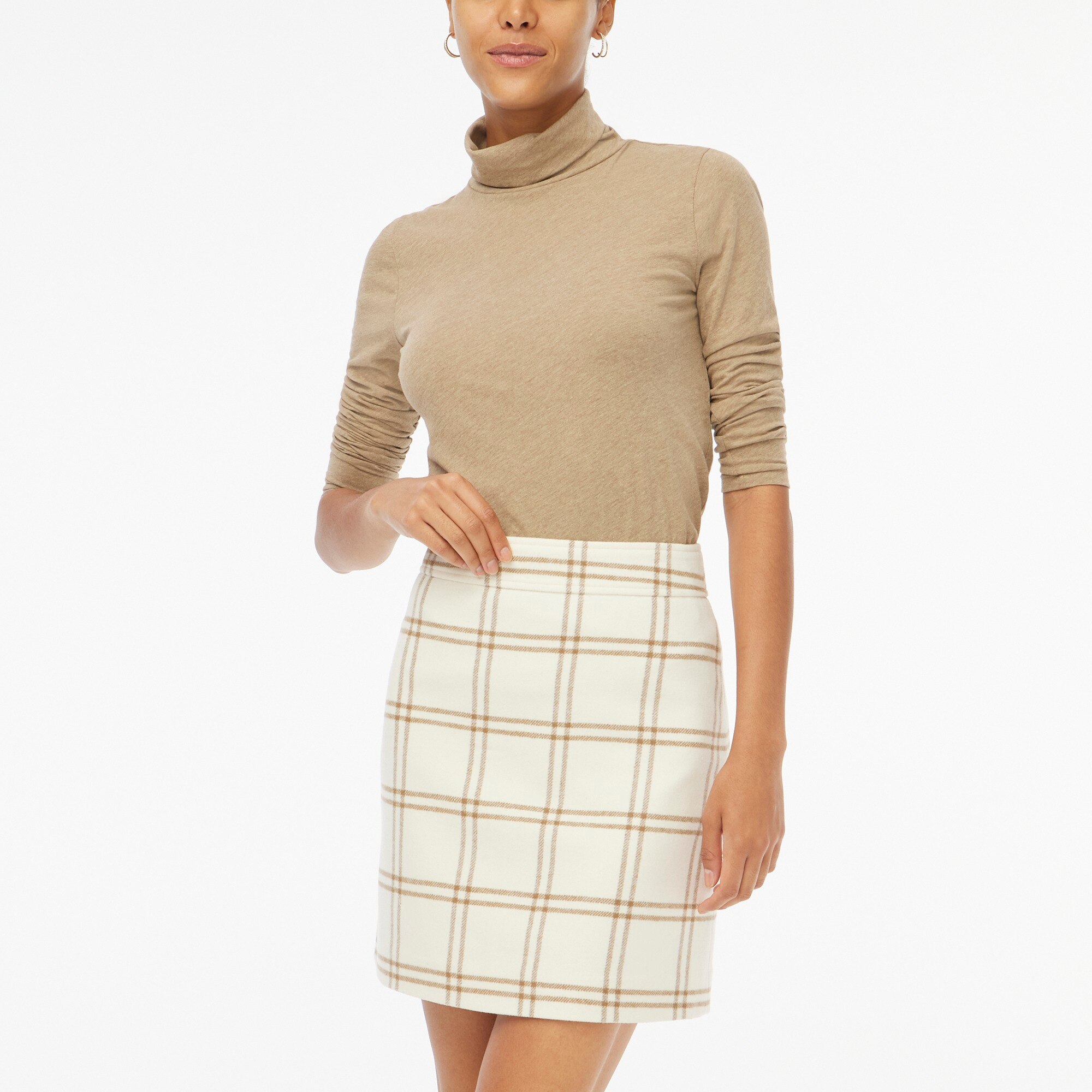 Plaid wool-blend A-line mini skirt 53$