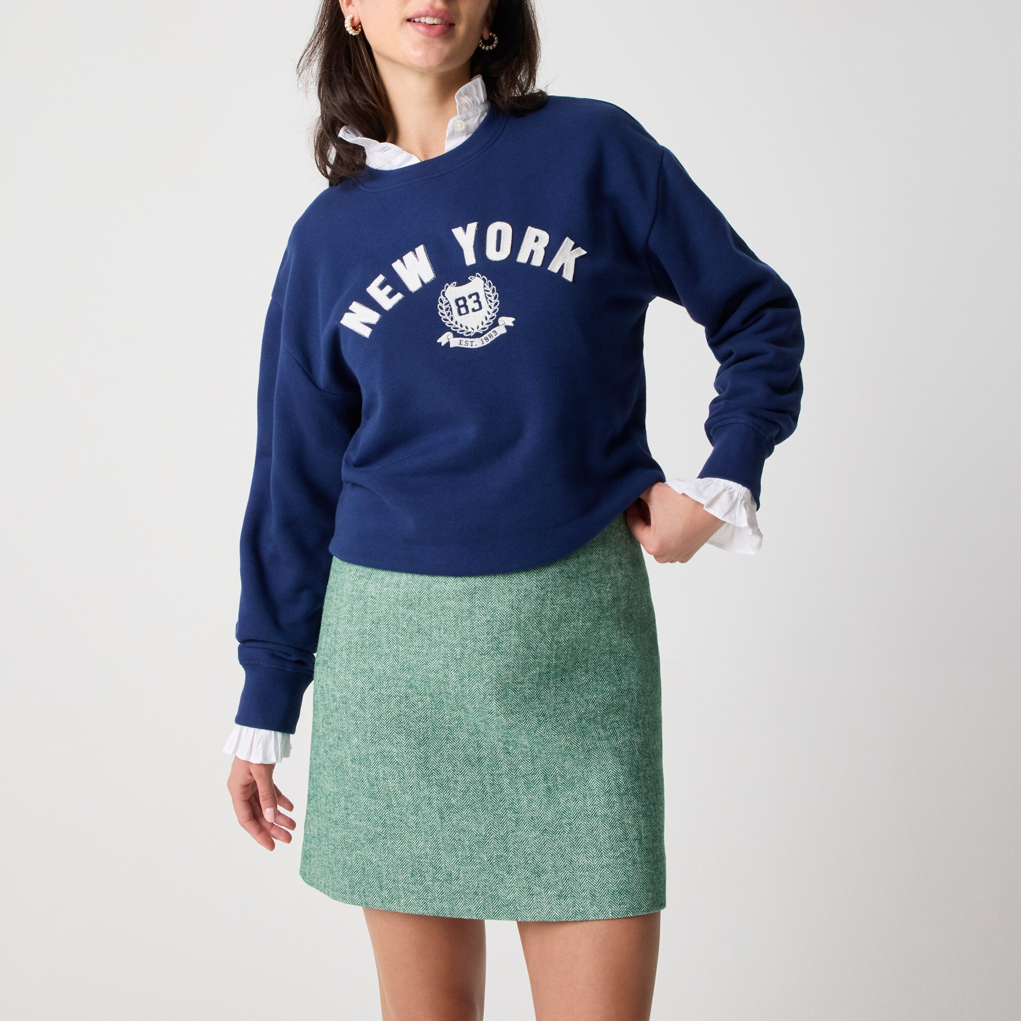 Plaid wool-blend A-line mini skirt 60$