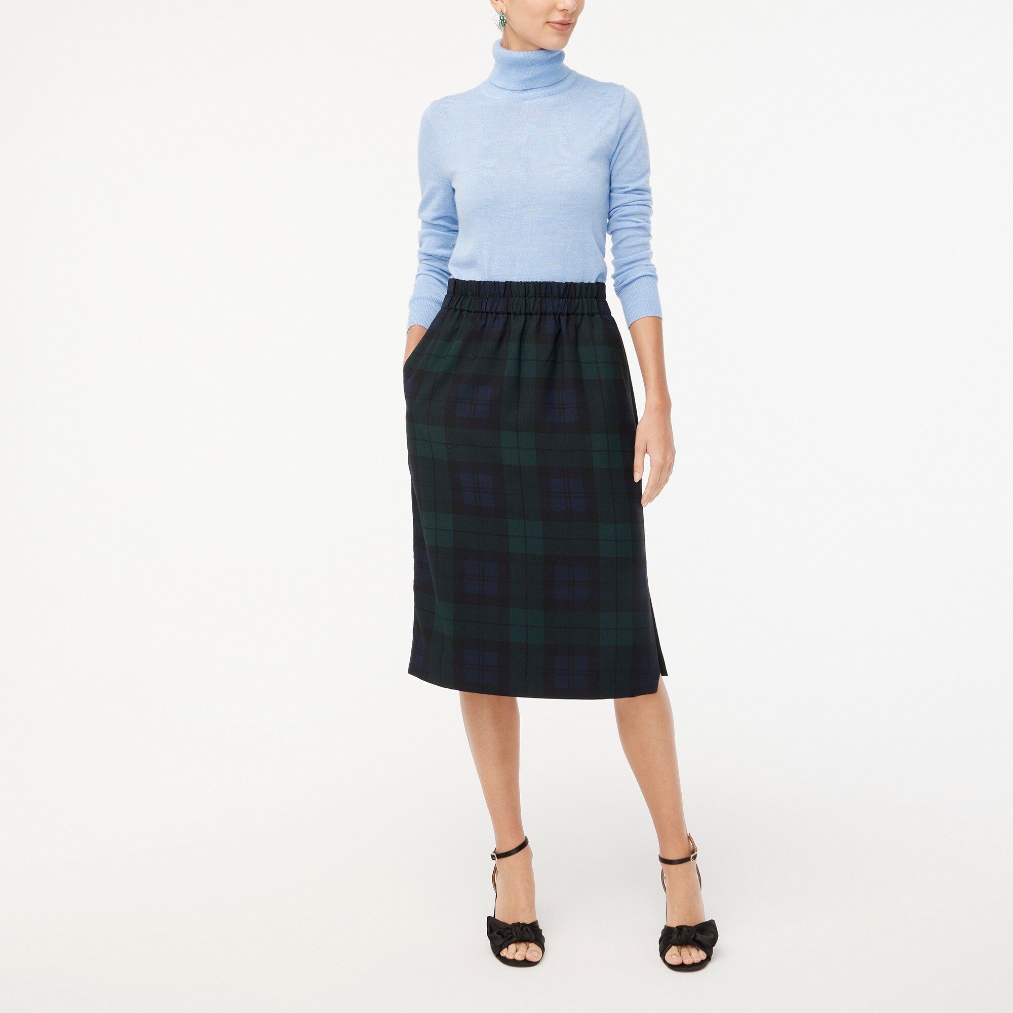Black Watch plaid pull-on skirt 60$