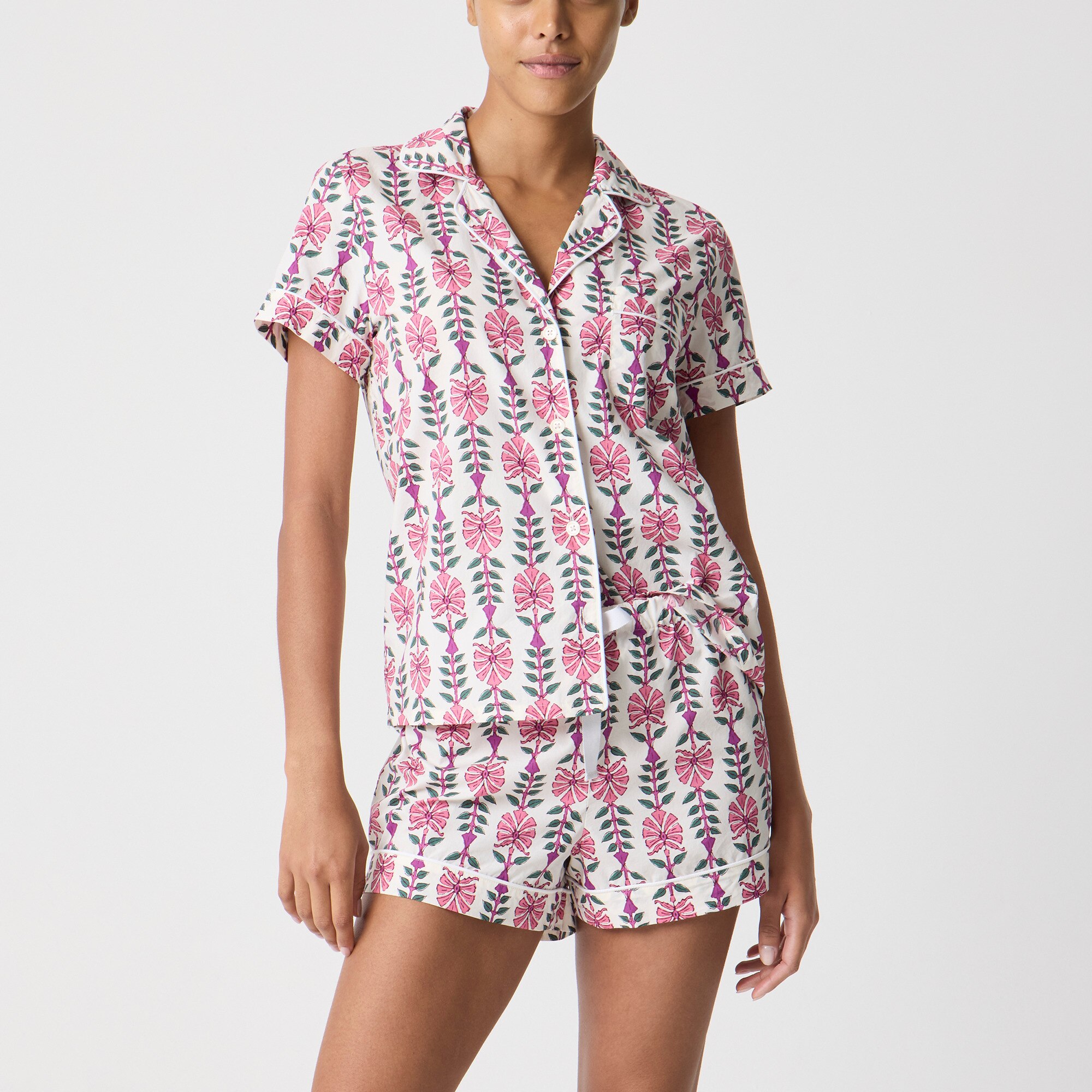 Short-sleeve cotton short pajama set