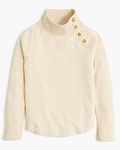 Wide button-collar pullover sweatshirt