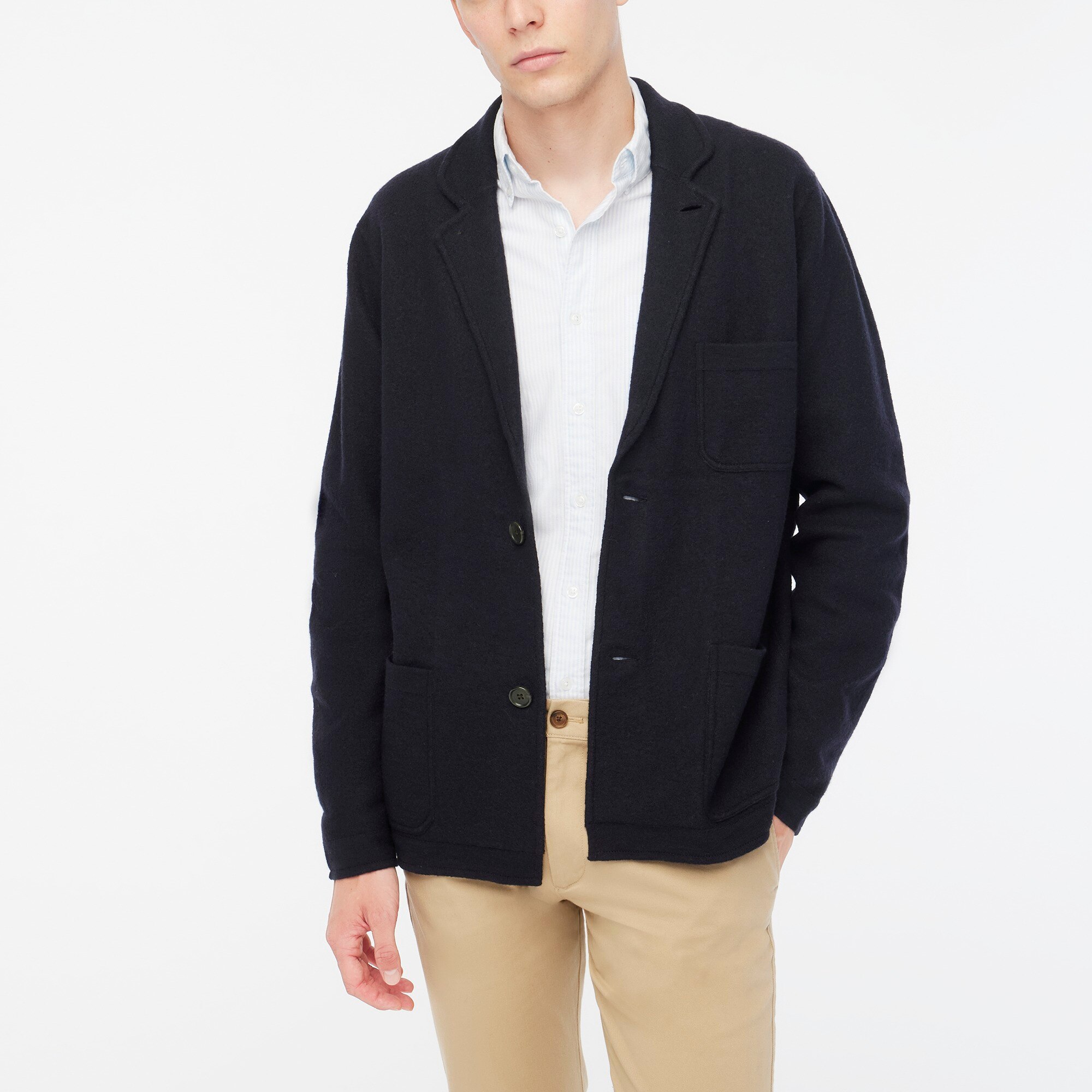 Factory Merino Wool Sweater Blazer For Men