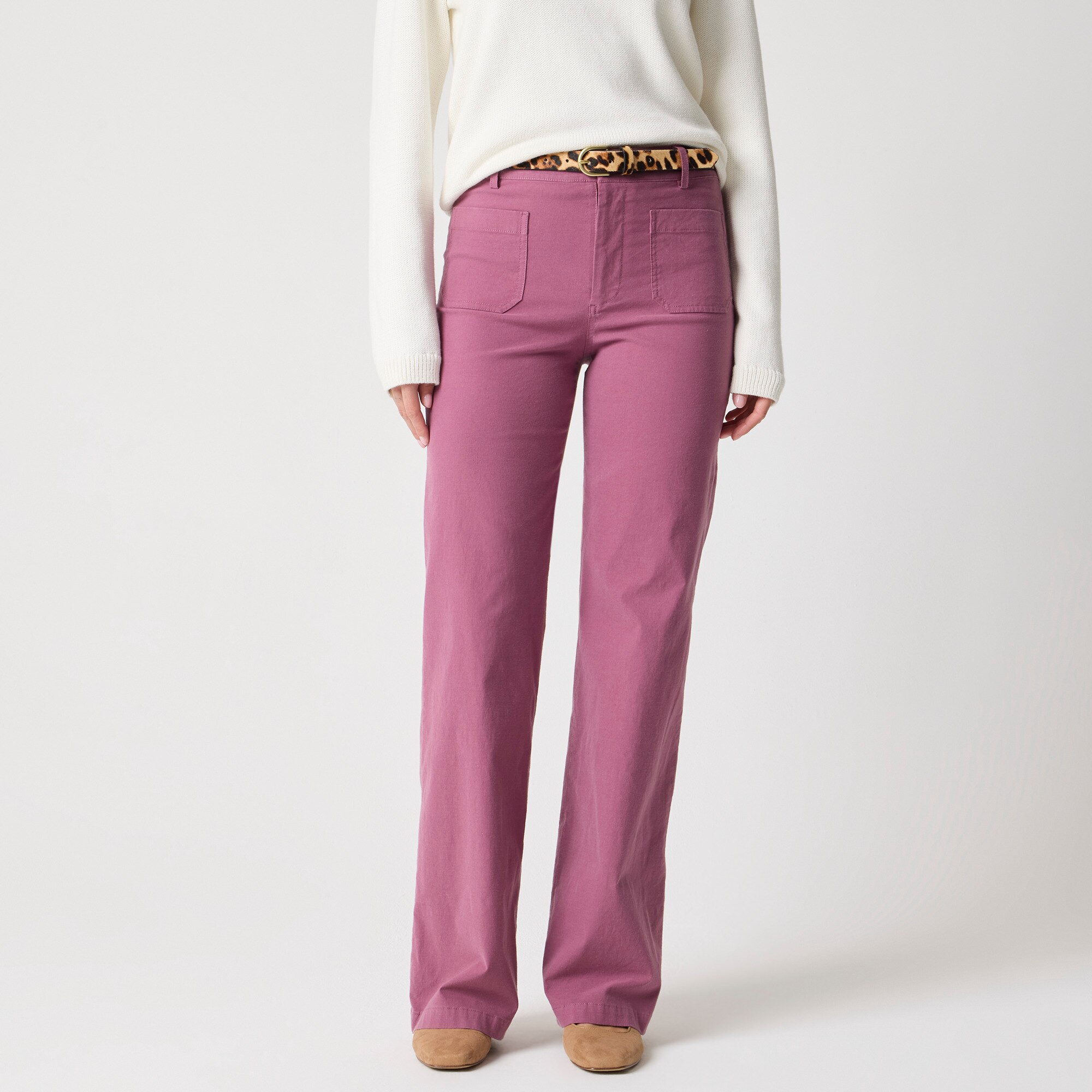 Lizzie high-rise patch-pocket wide-leg pant