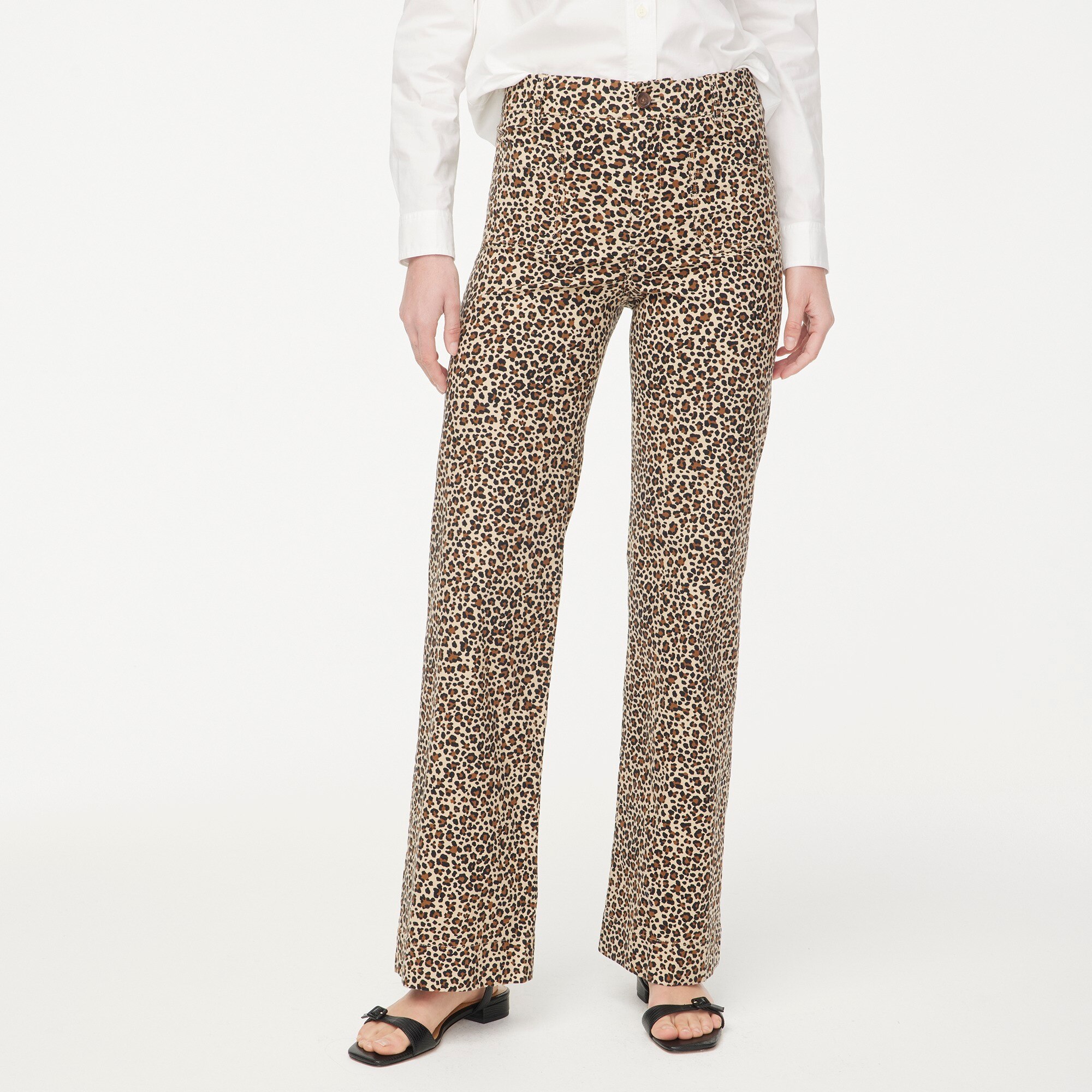 Lizzie High-Rise Patch-Pocket Wide-Leg Pant