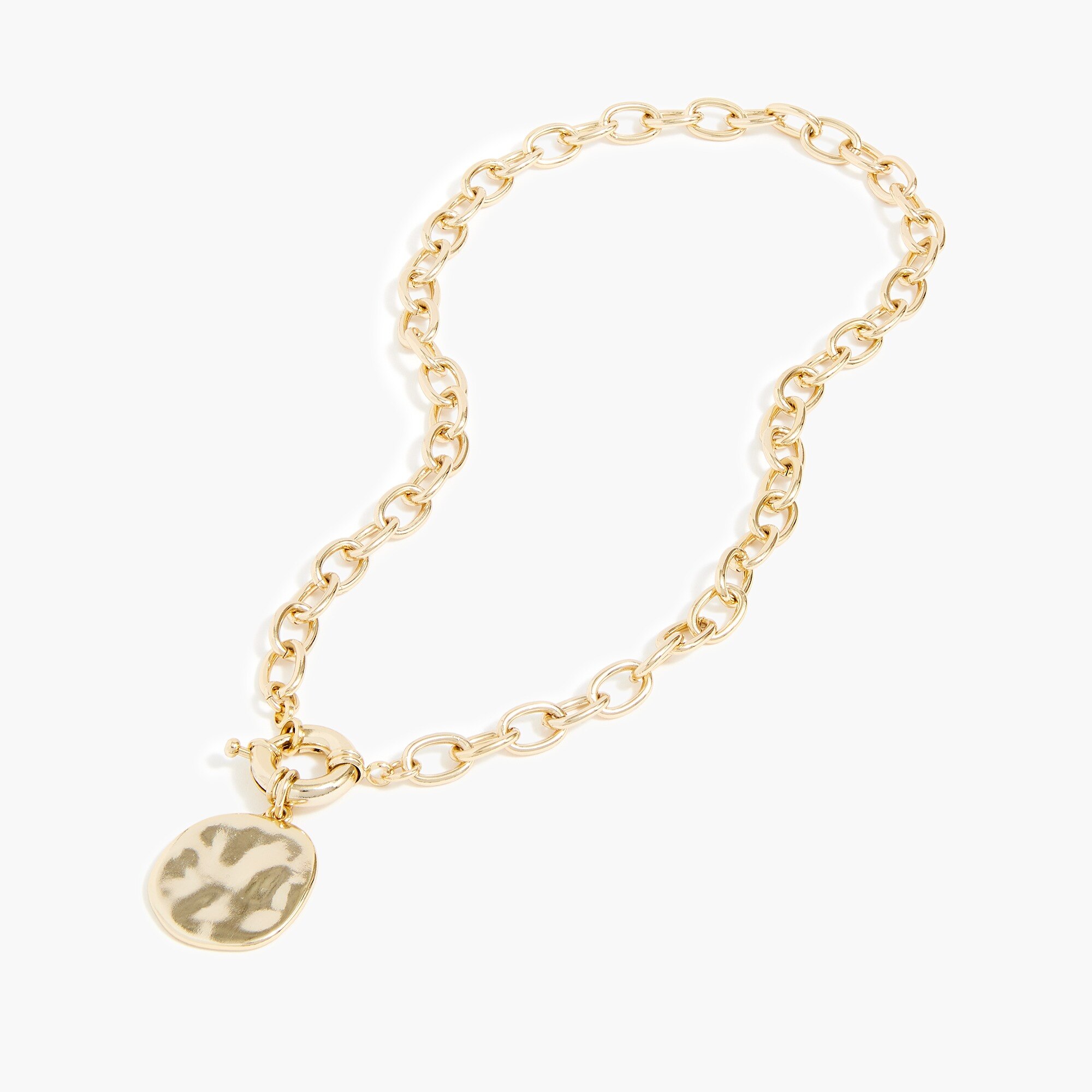 Chain necklace with hammered pendant 30$