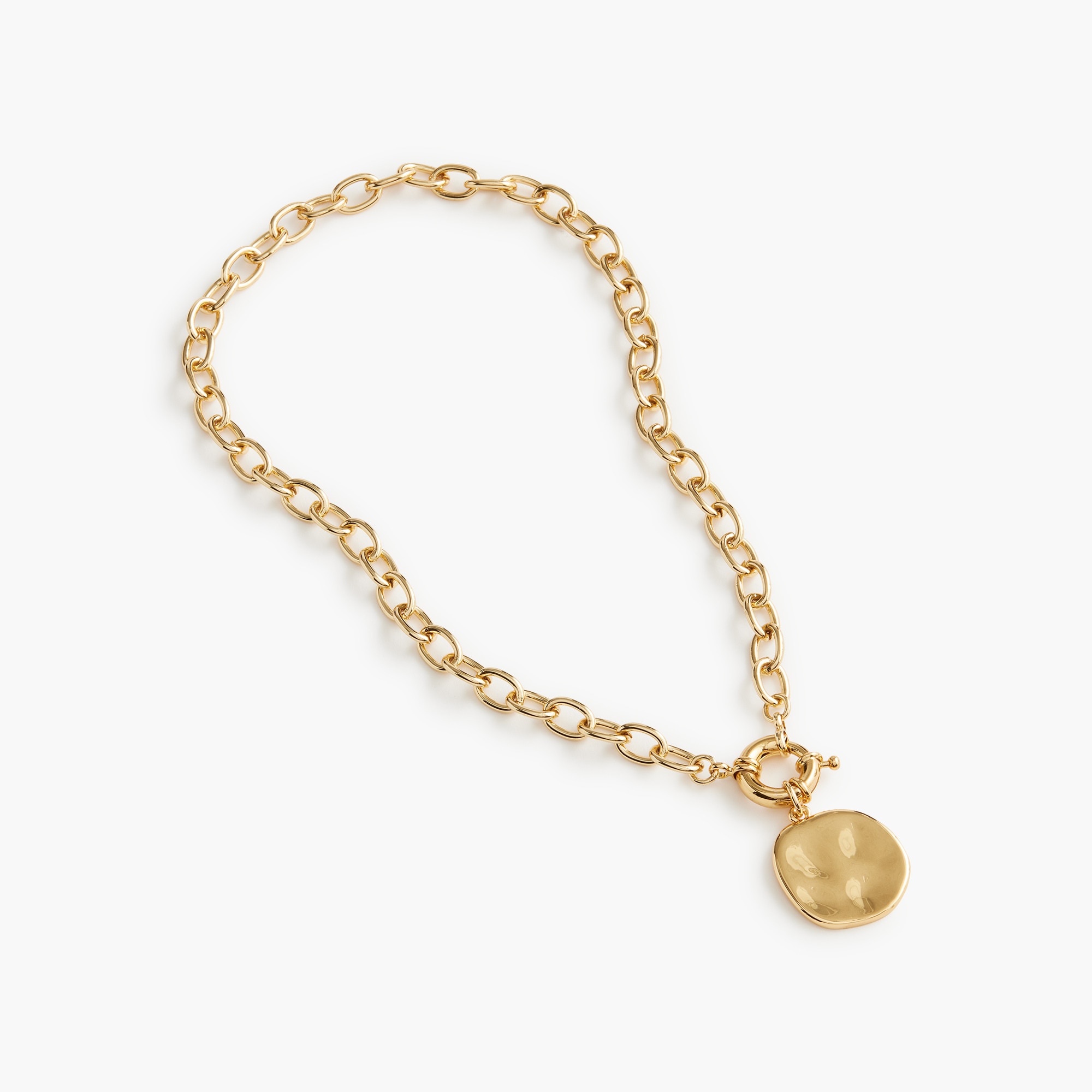 Chain necklace with hammered pendant