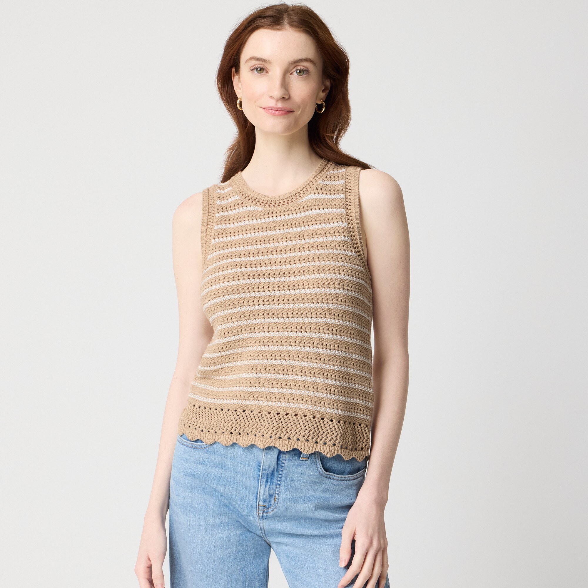 Striped crochet sweater-tank