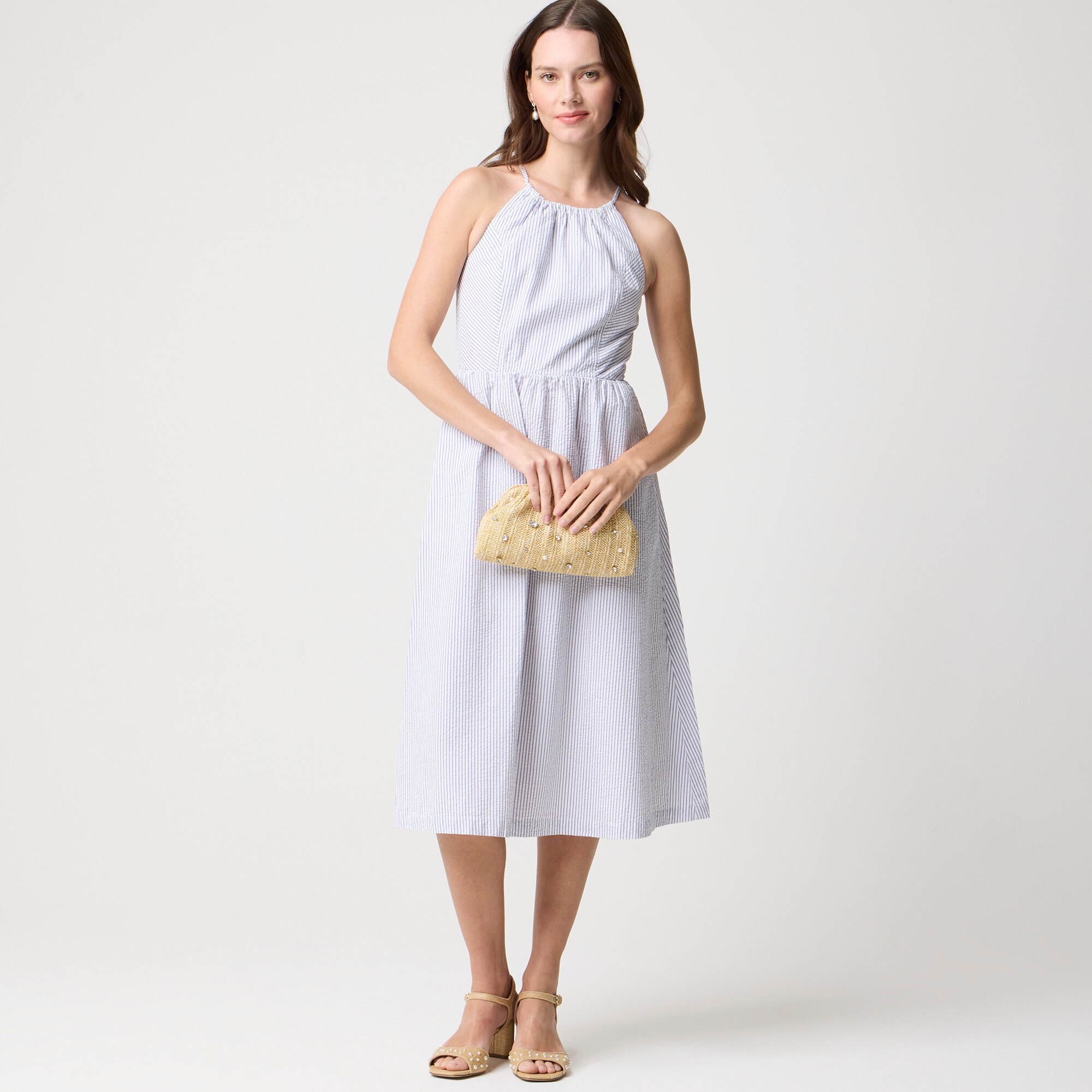 Strappy seersucker dress