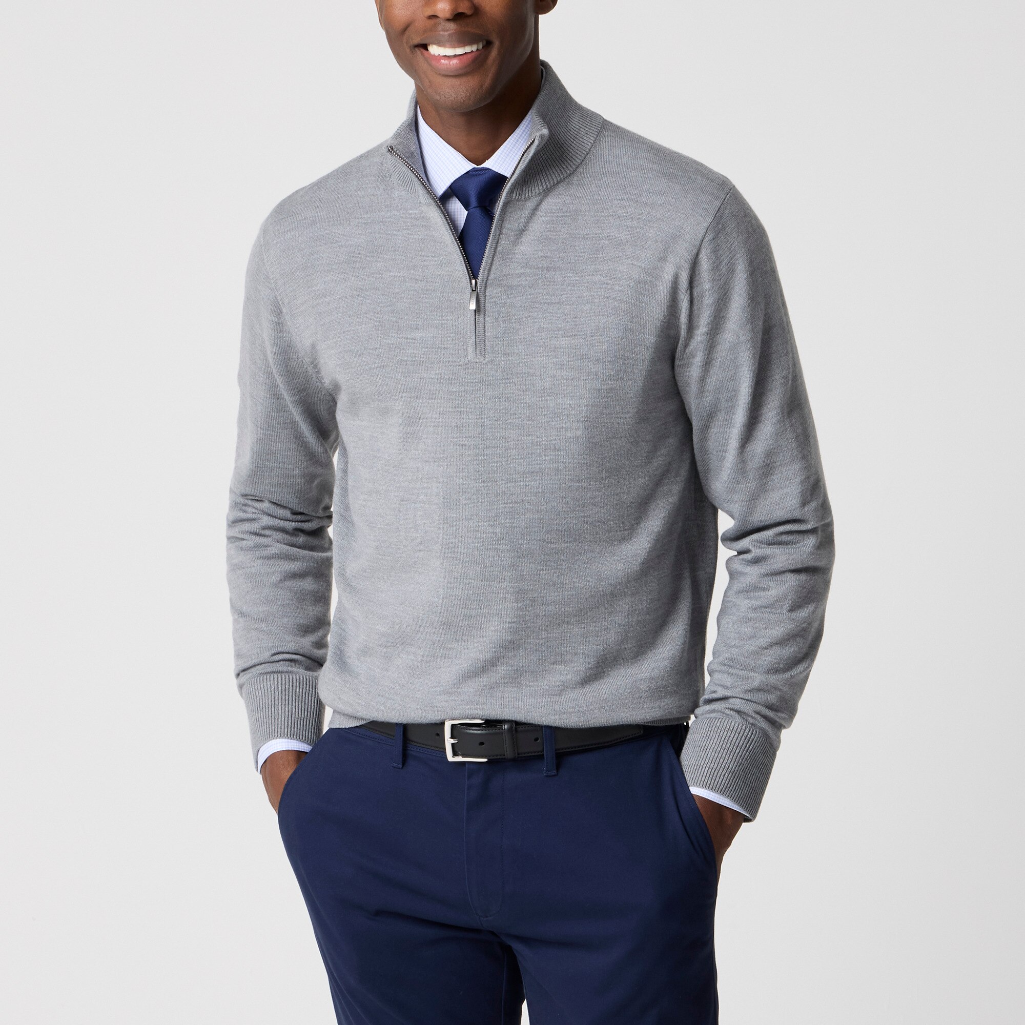Merino wool-blend half-zip