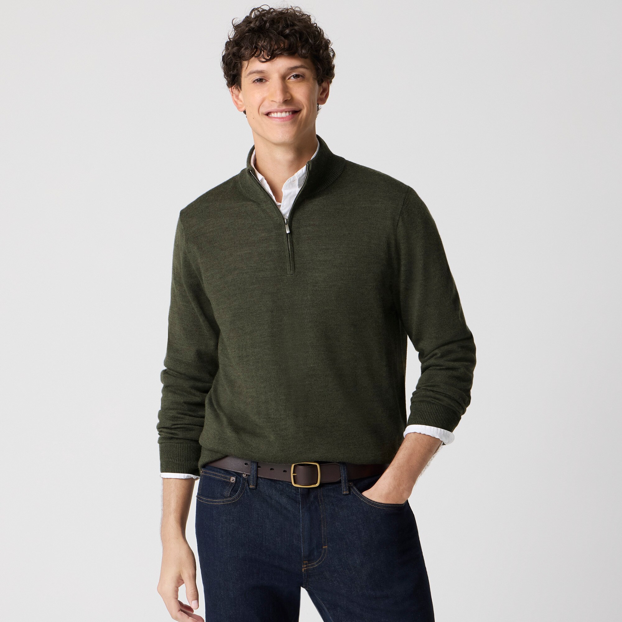 Merino wool-blend half-zip