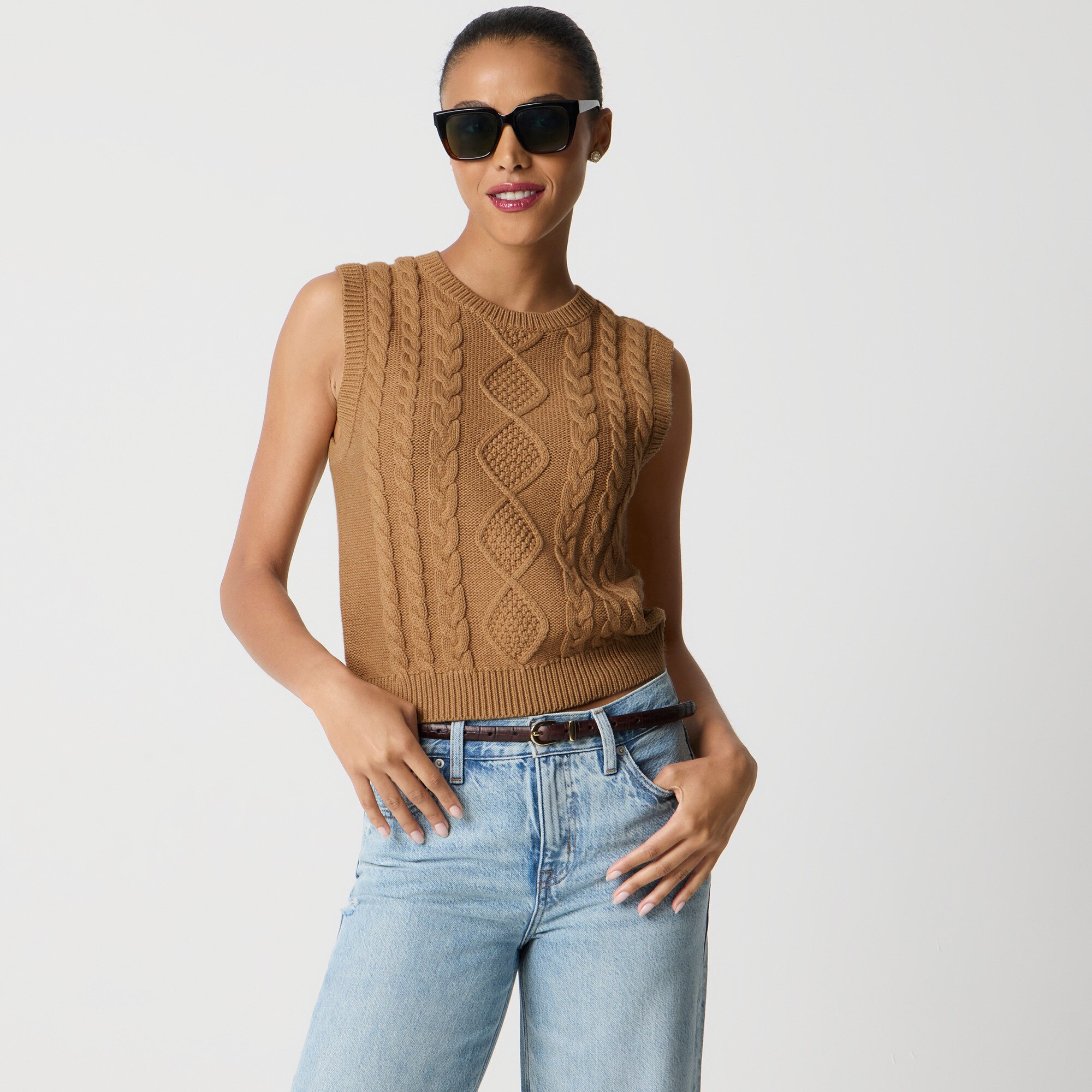 Cable-knit sweater-vest