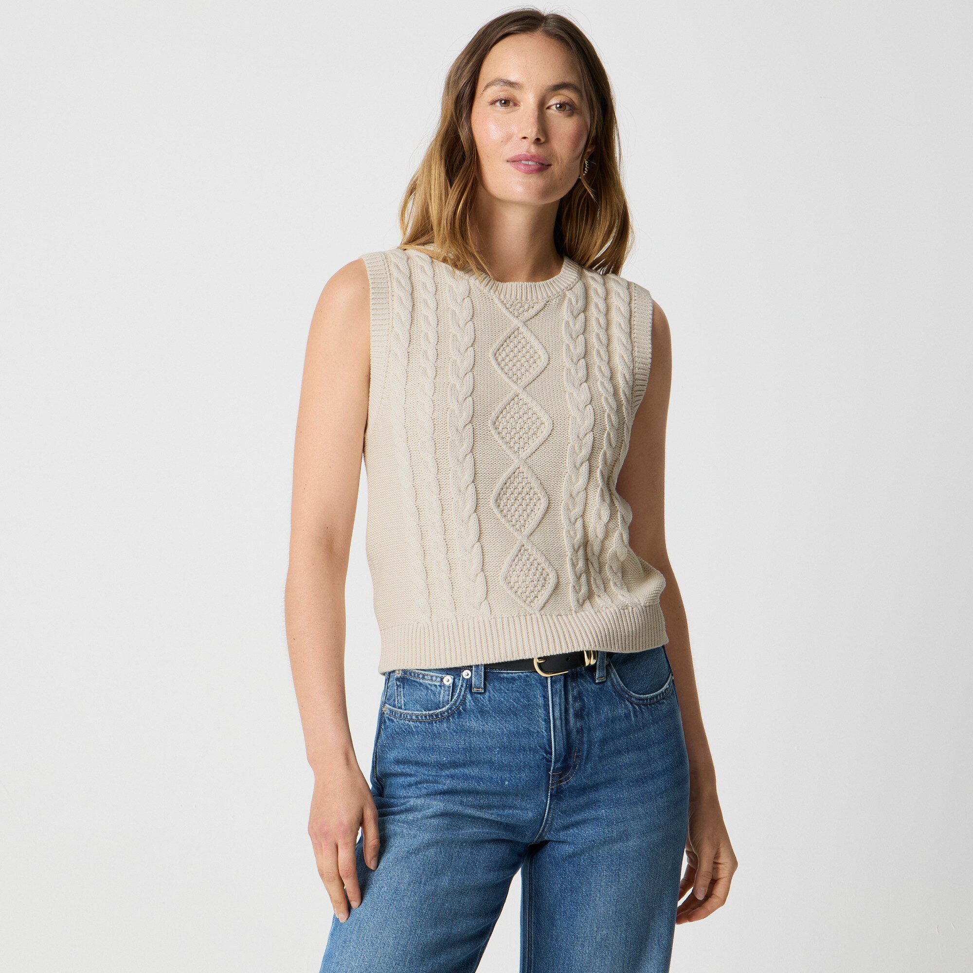 Cable-knit sweater-vest