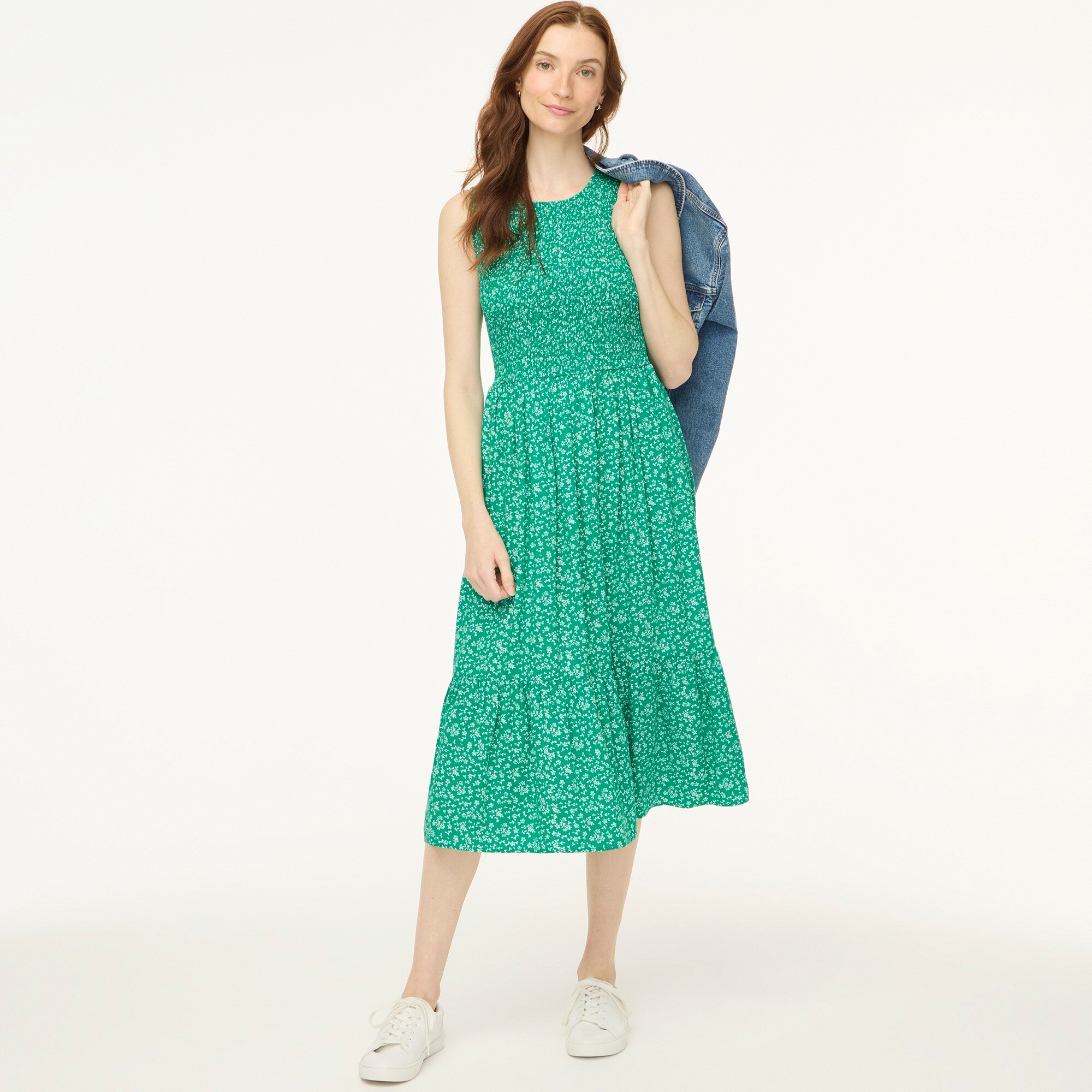 Smocked midi dress 70$