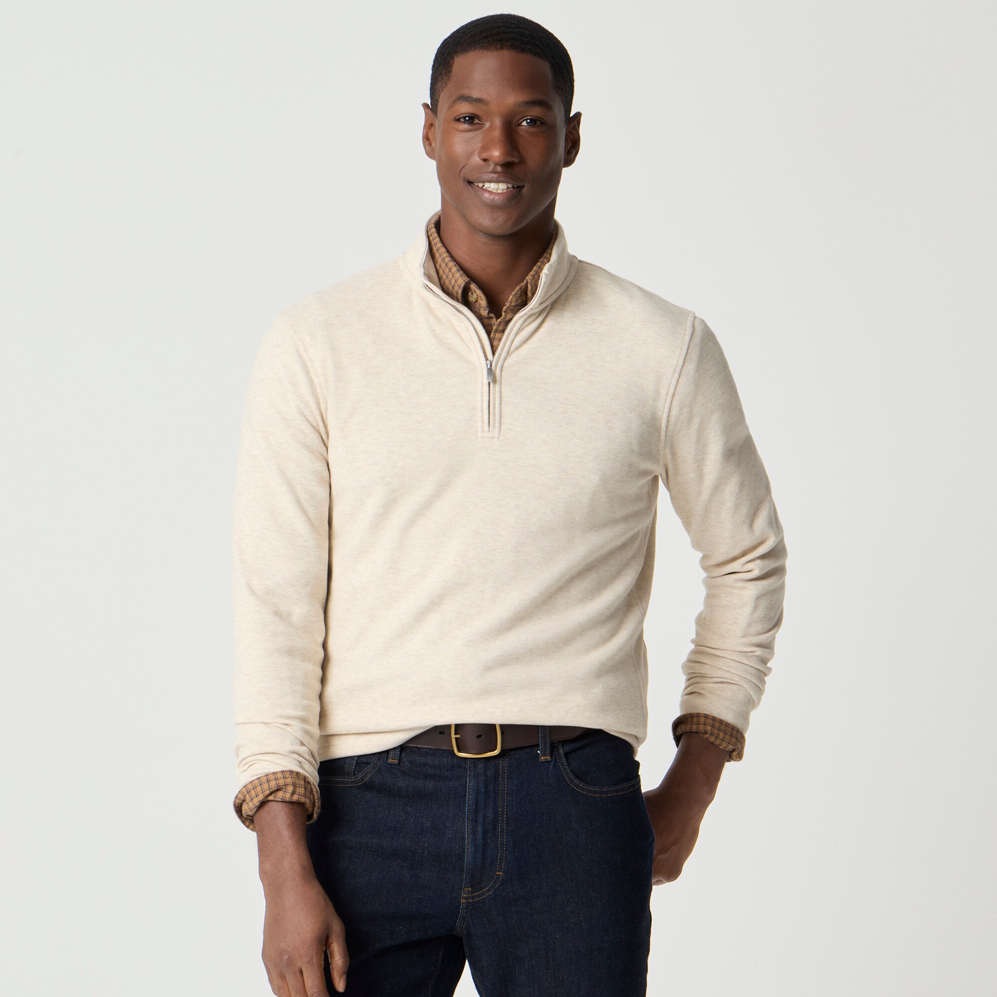 Double-knit half-zip