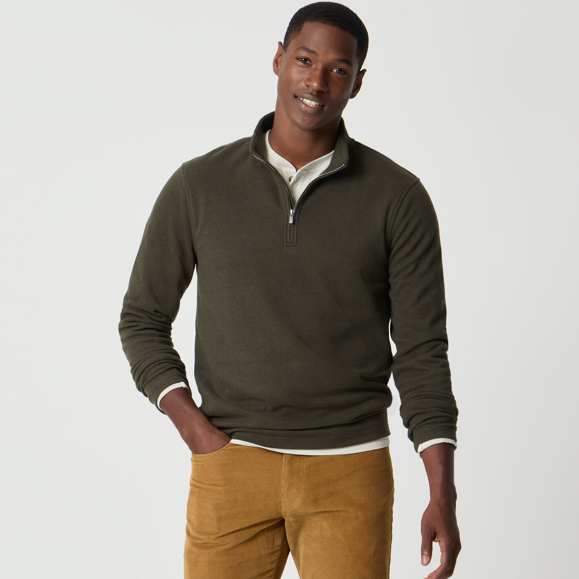 Double-knit half-zip