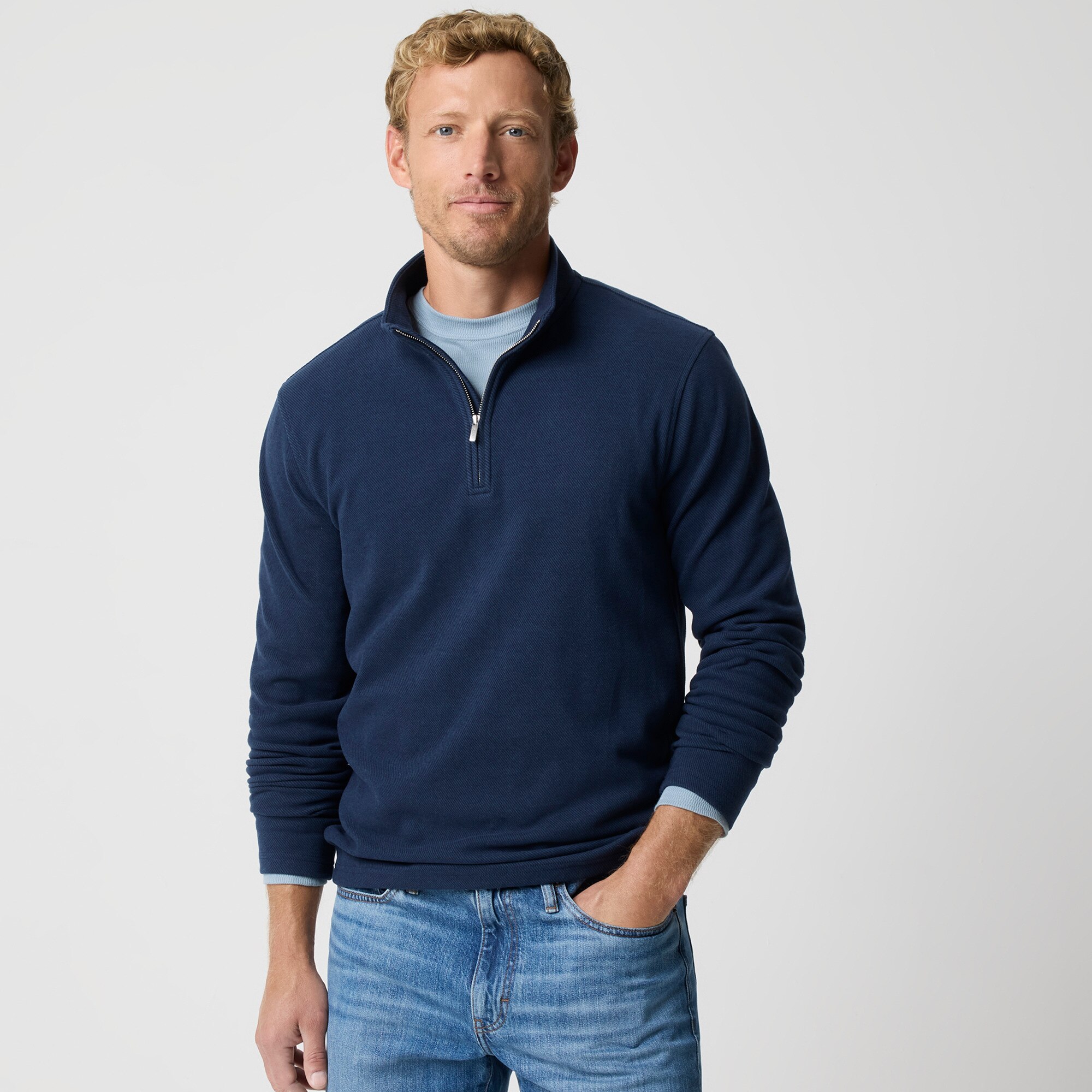 Double-knit half-zip