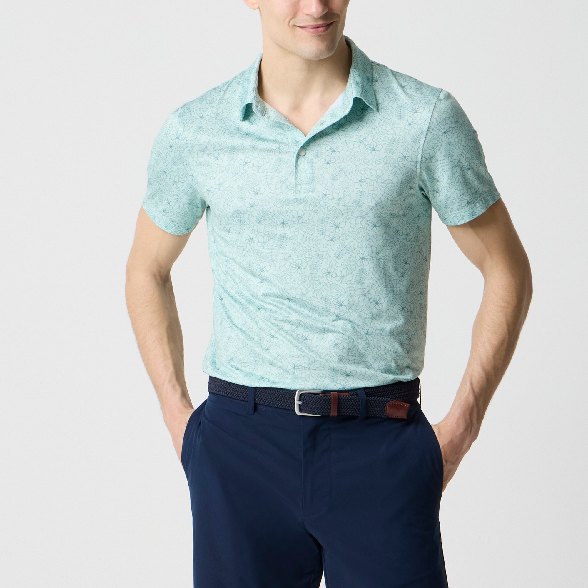 Printed performance polo shirt