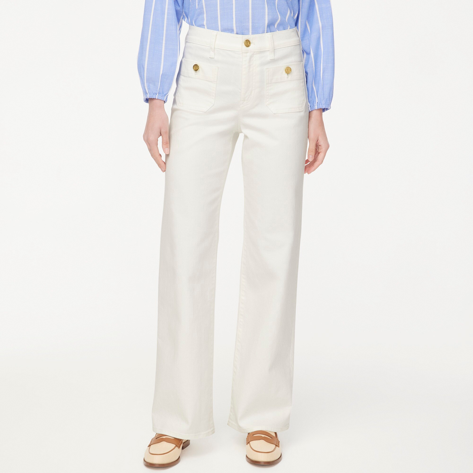 Petite slim wide-leg sailor jean in all-day stretch