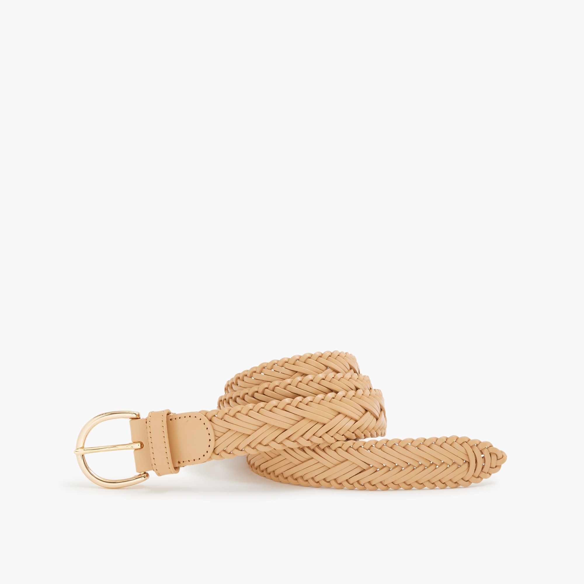 Woven leather belt