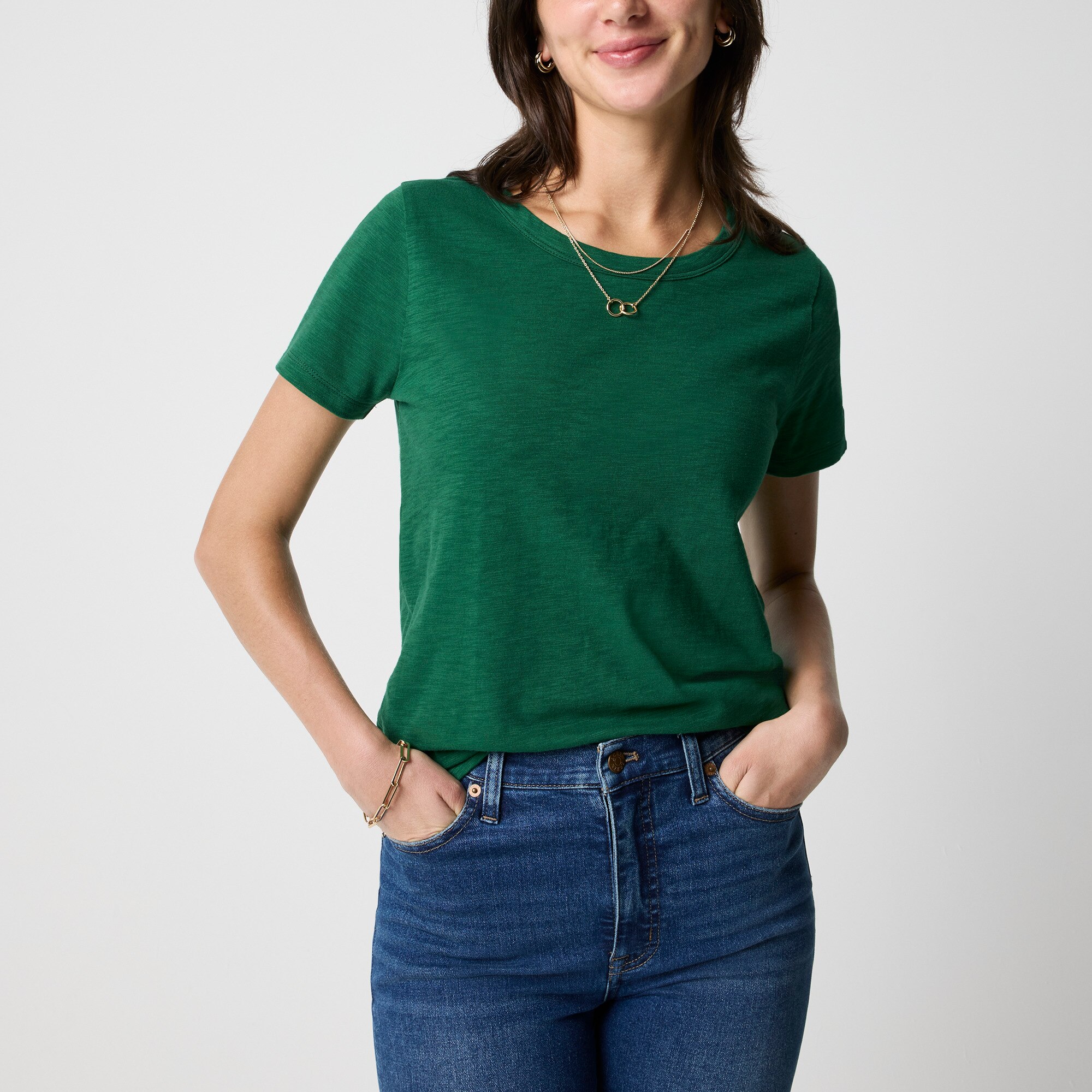 Short-sleeve girlfriend crewneck tee