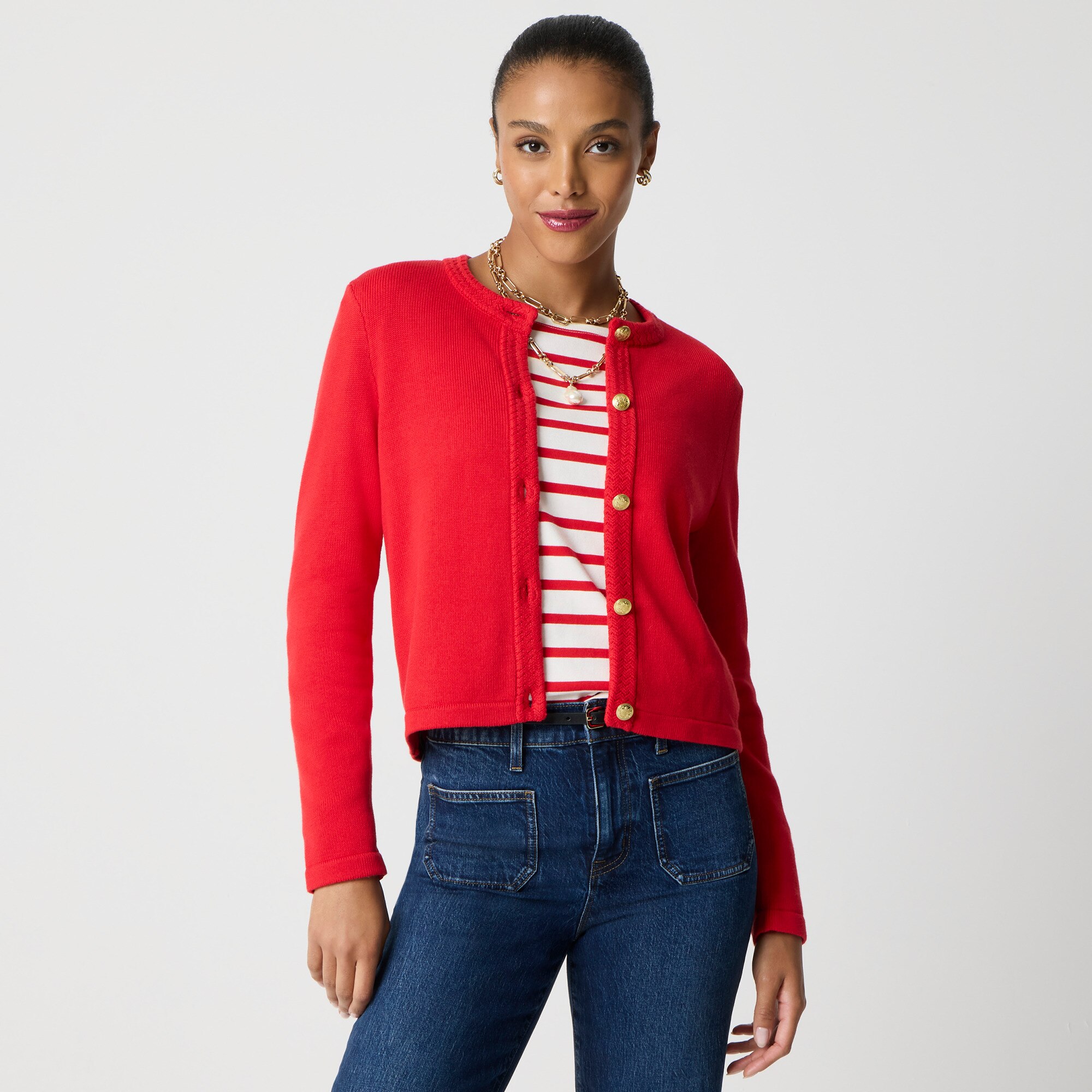 Cotton cardigan sweater lady jacket