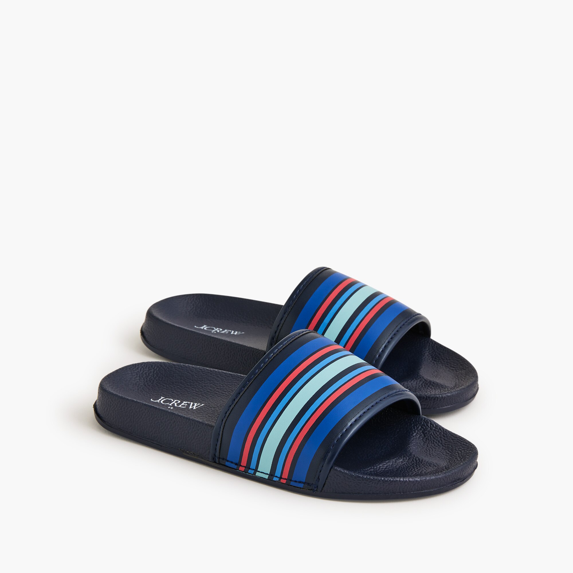 Boys' striped pool slides
