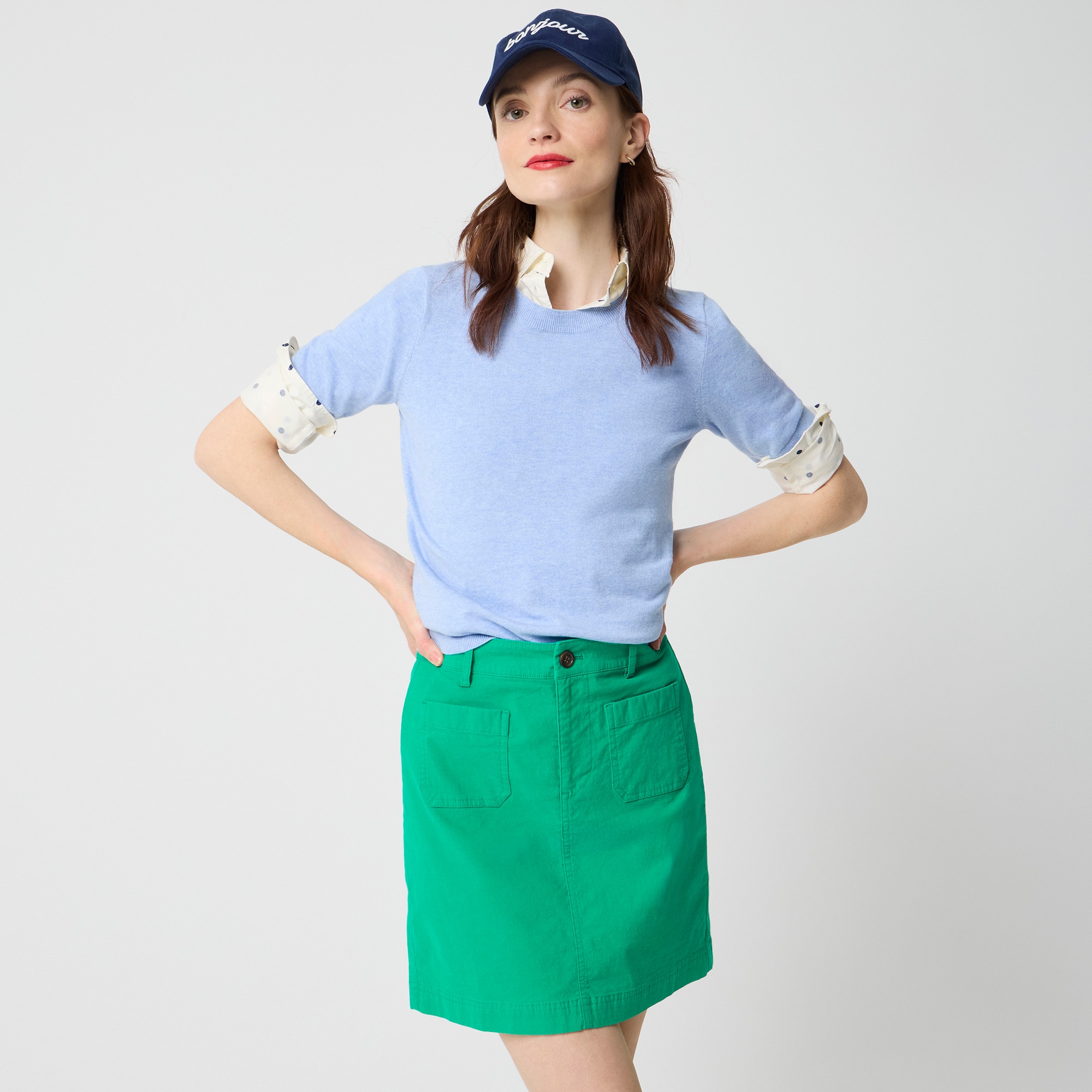 Lizzie patch-pocket mini skirt 50$