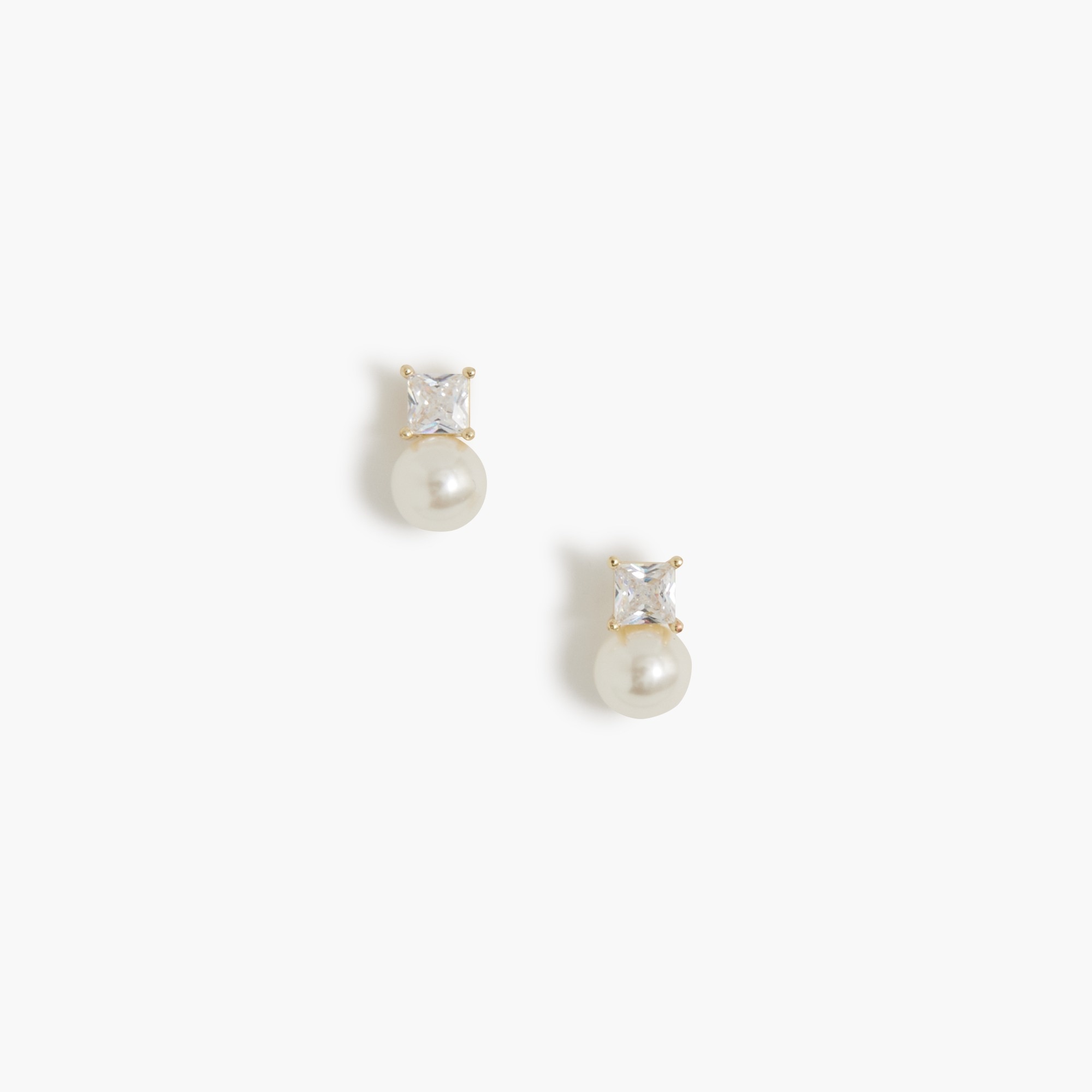 Pearl crystal stud earrings