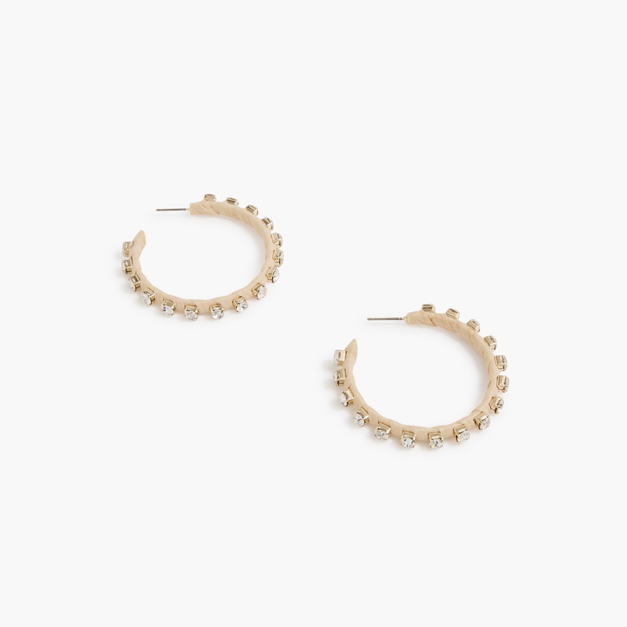Woven rhinestone wrapped hoop earrings 30$