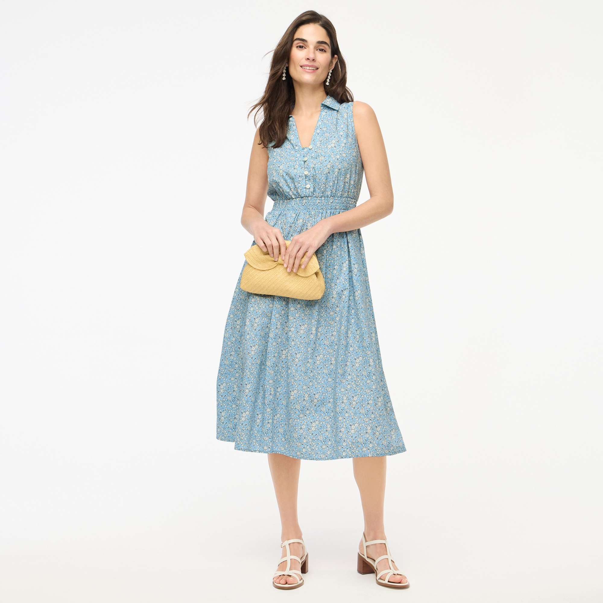 Petite printed sleeveless midi dress 90$