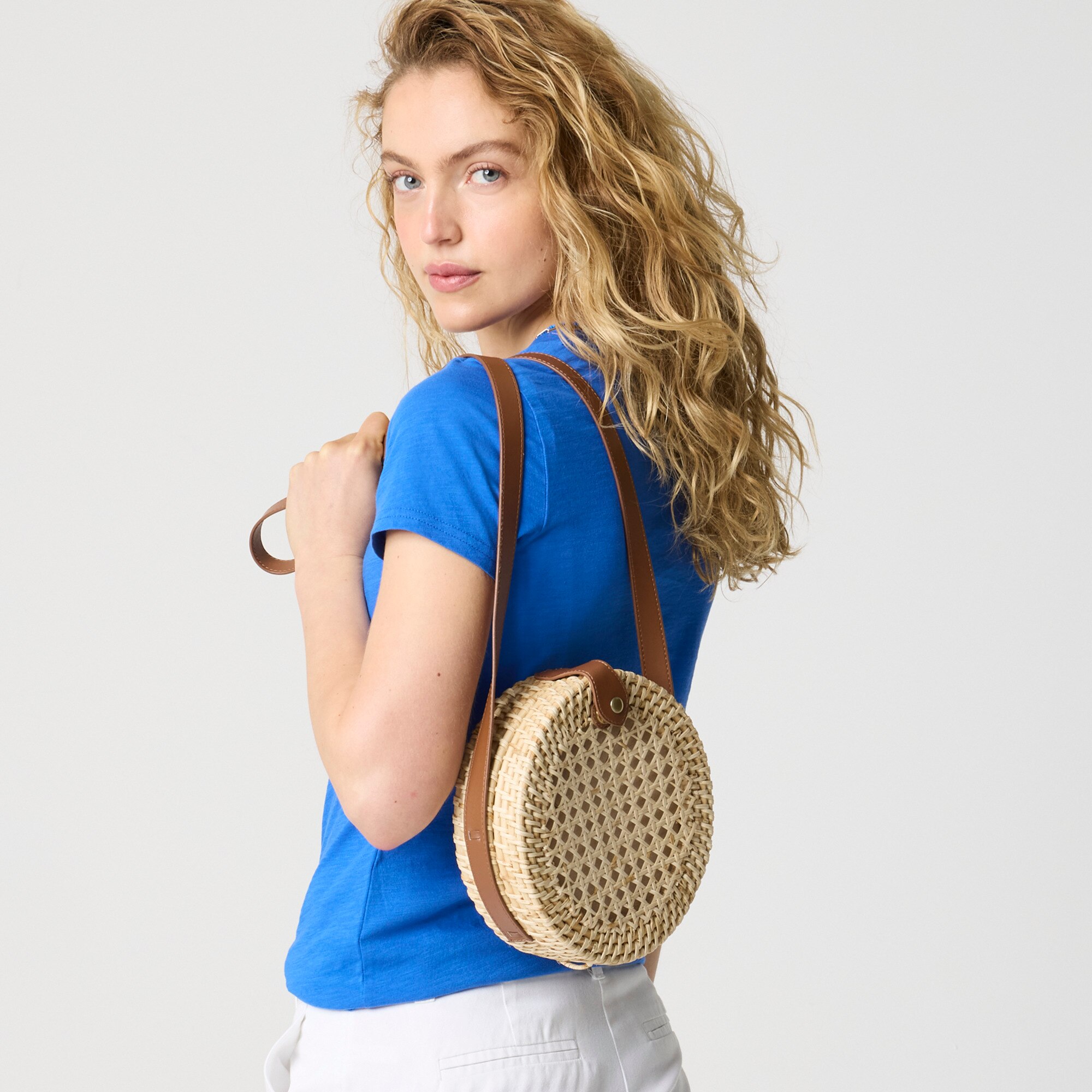 Rattan circle bag