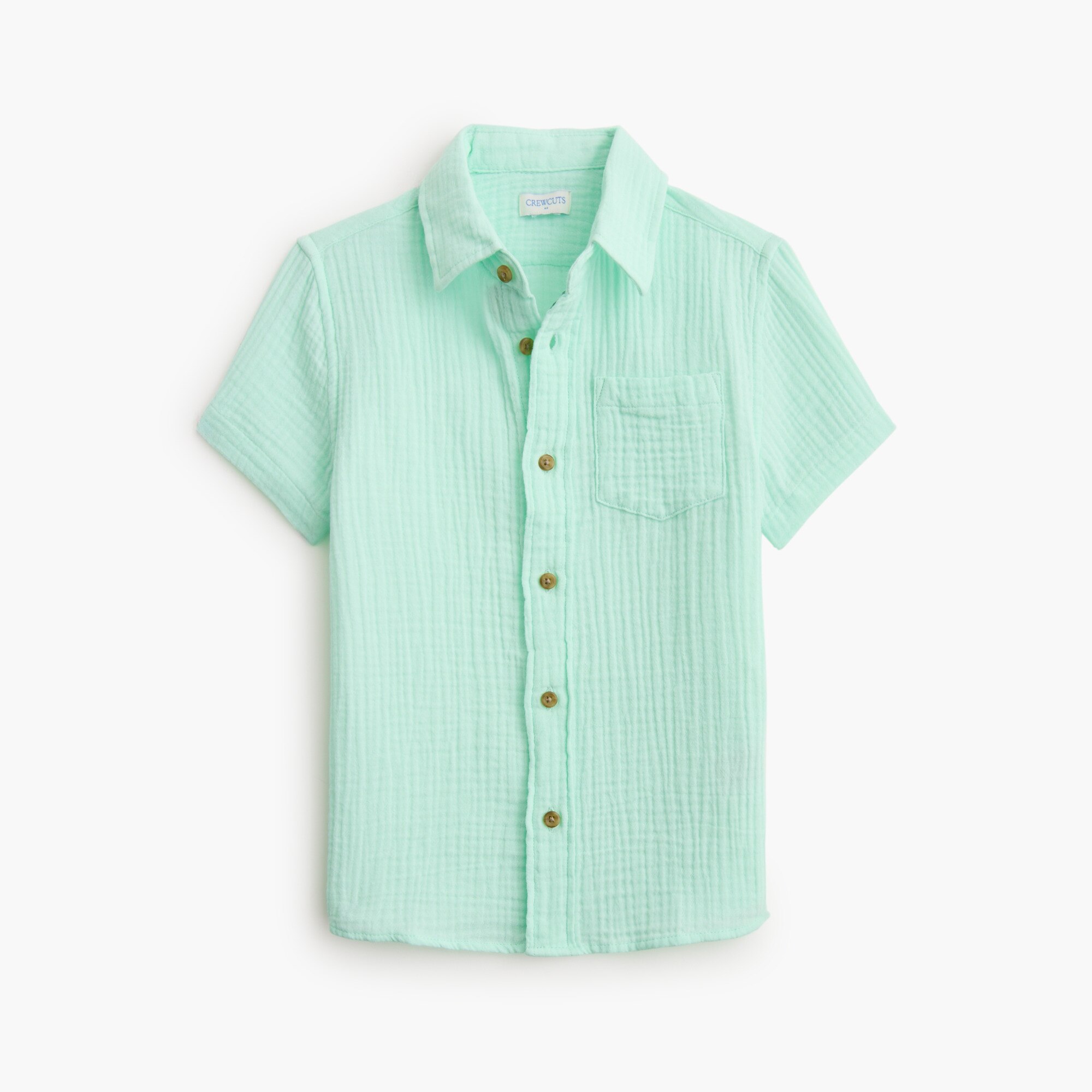 Boys' short-sleeve gauze button-down shirt