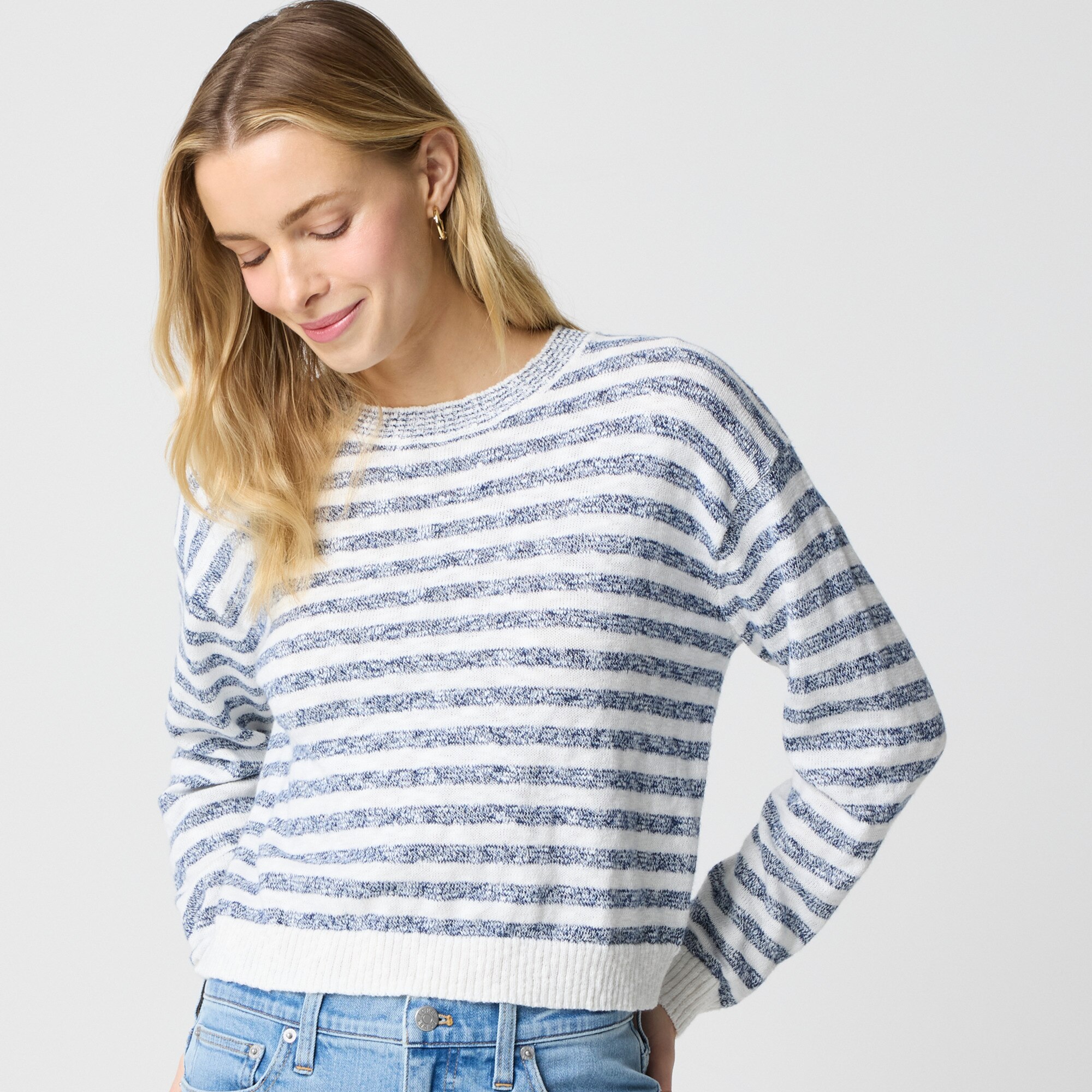 Drop-shoulder beach sweater